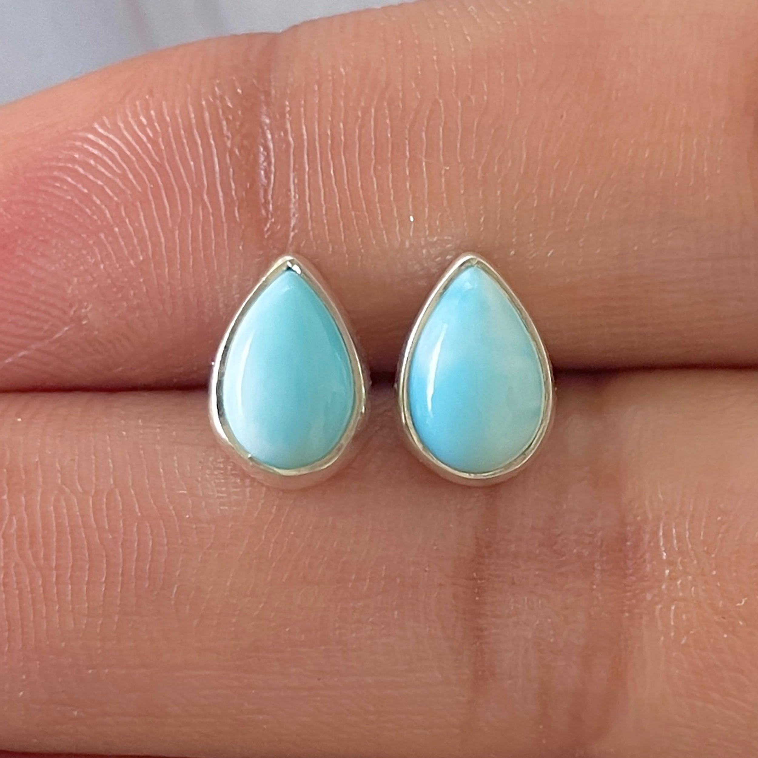 Larimar Stud Earring-(LAR-E-2649.)