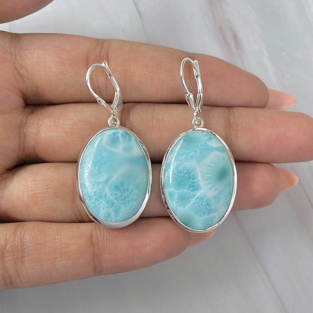 Larimar Earring-(LAR-E-265.)