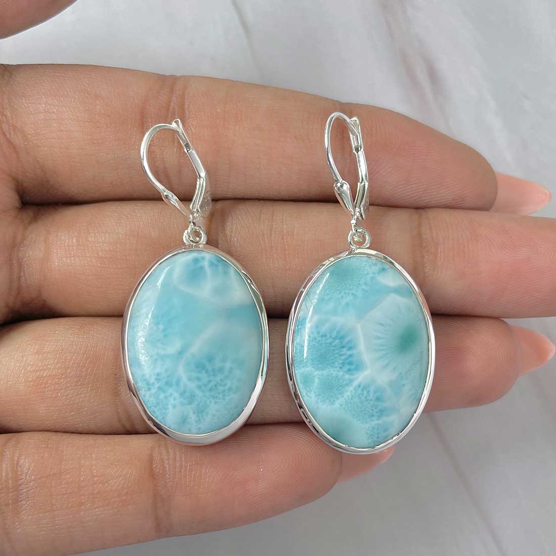 Larimar Earring-(LAR-E-265.)