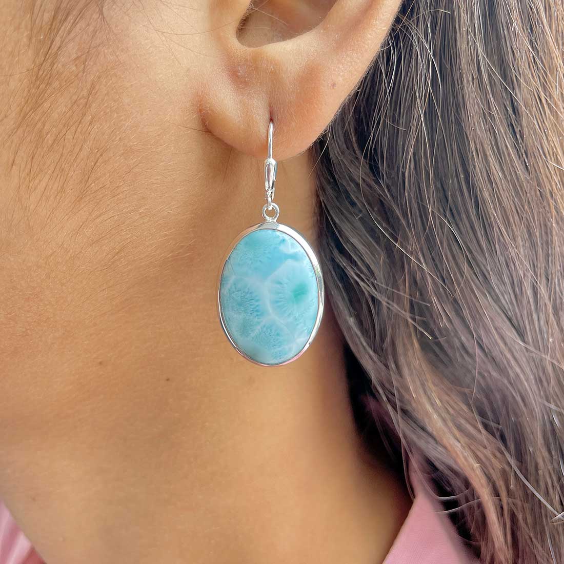 Larimar Earring-(LAR-E-265.)