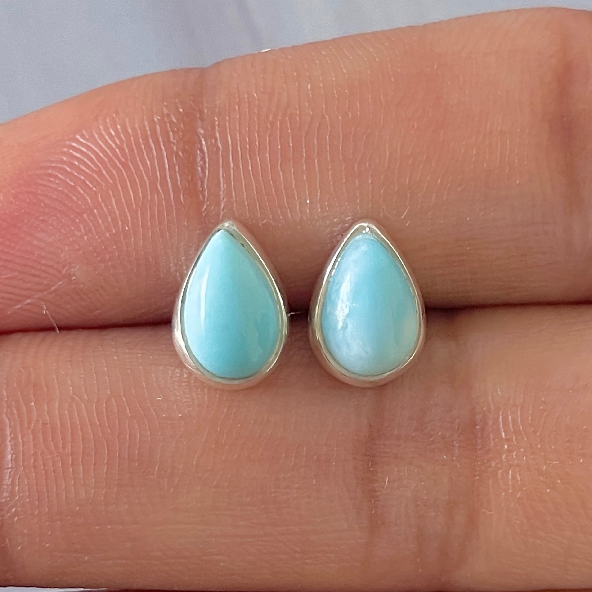 Larimar Stud Earring-(LAR-E-2650.)