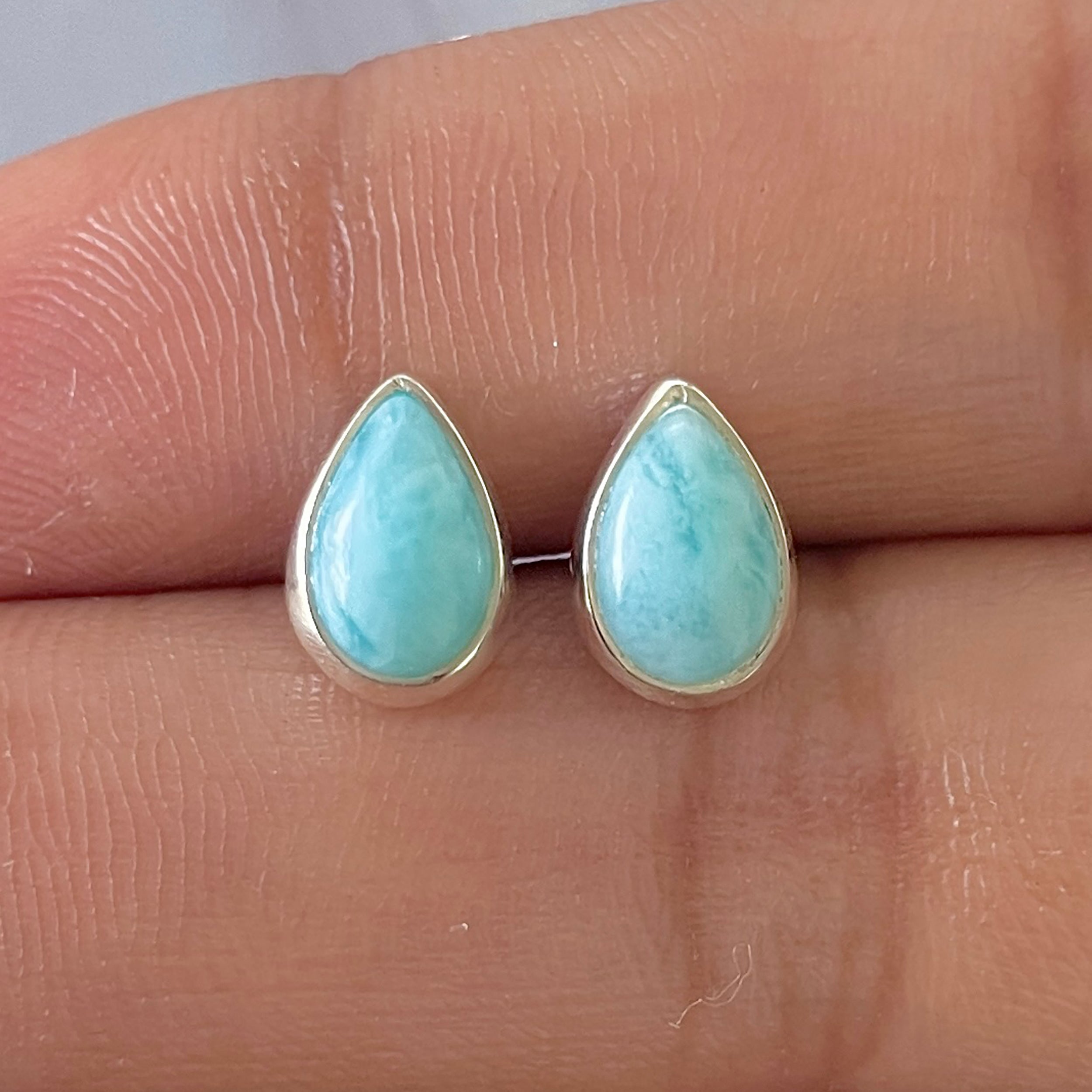 Larimar Stud Earring-(LAR-E-2651.)