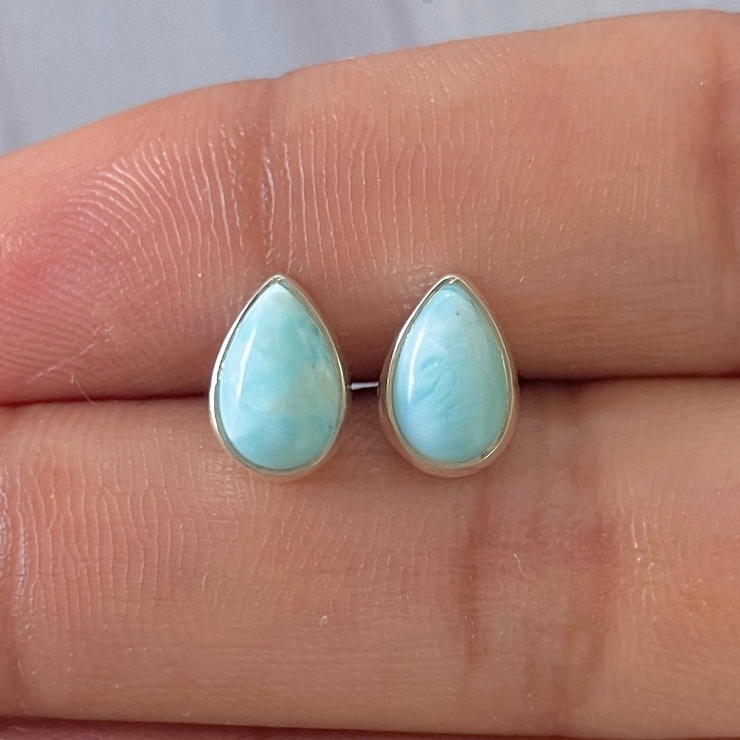 Larimar Stud Earring-(LAR-E-2652.)