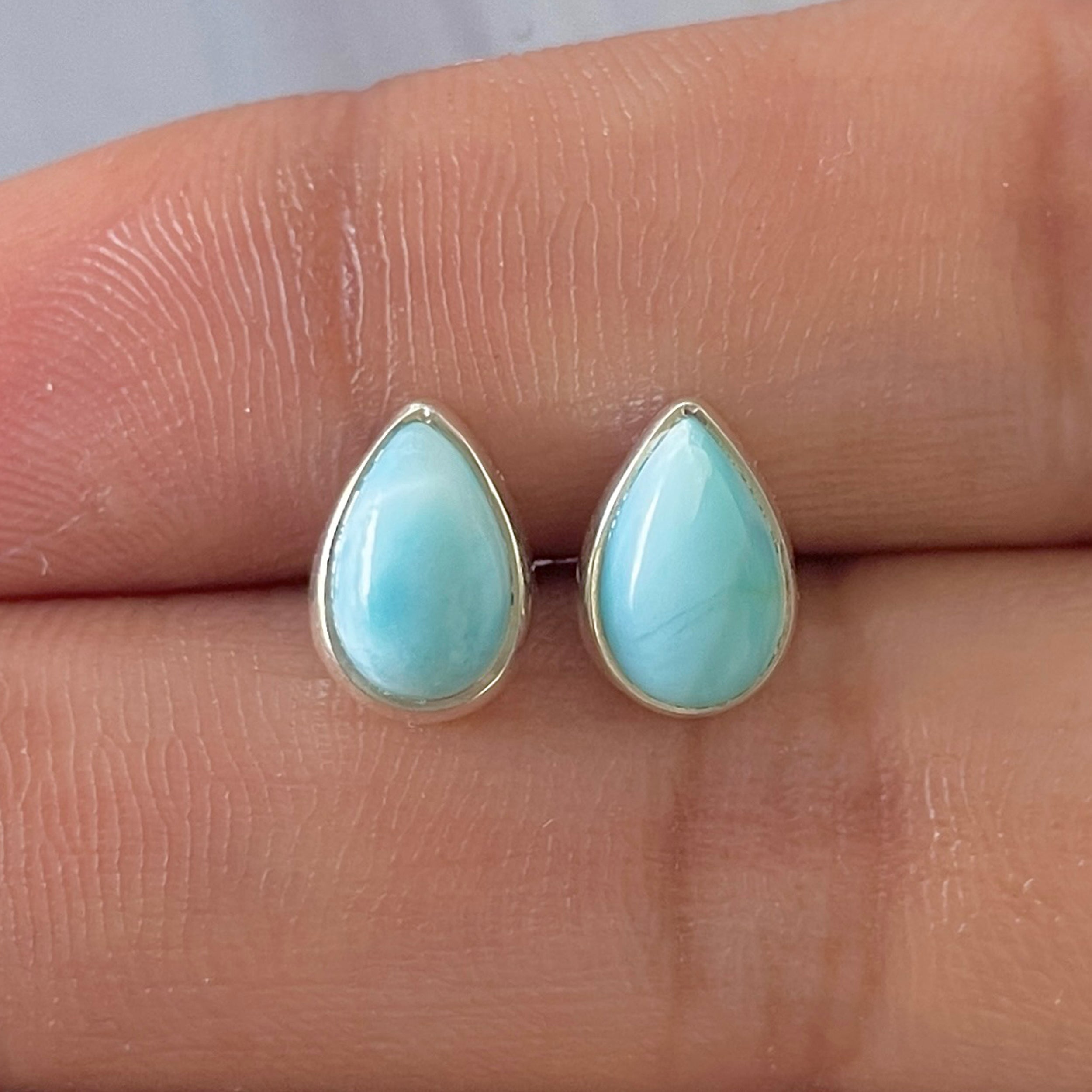 Larimar Stud Earring-(LAR-E-2655.)