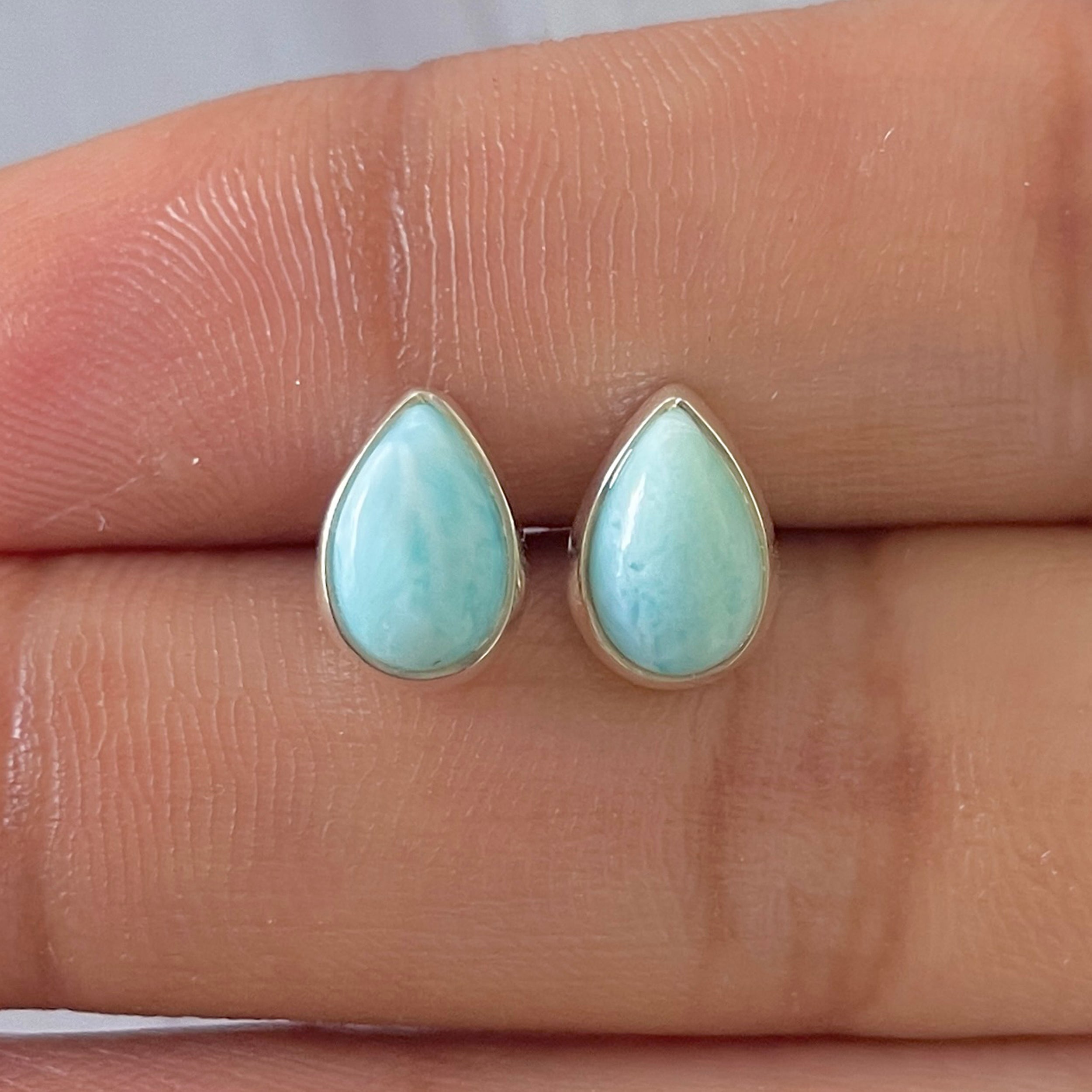 Larimar Stud Earring-(LAR-E-2656.)
