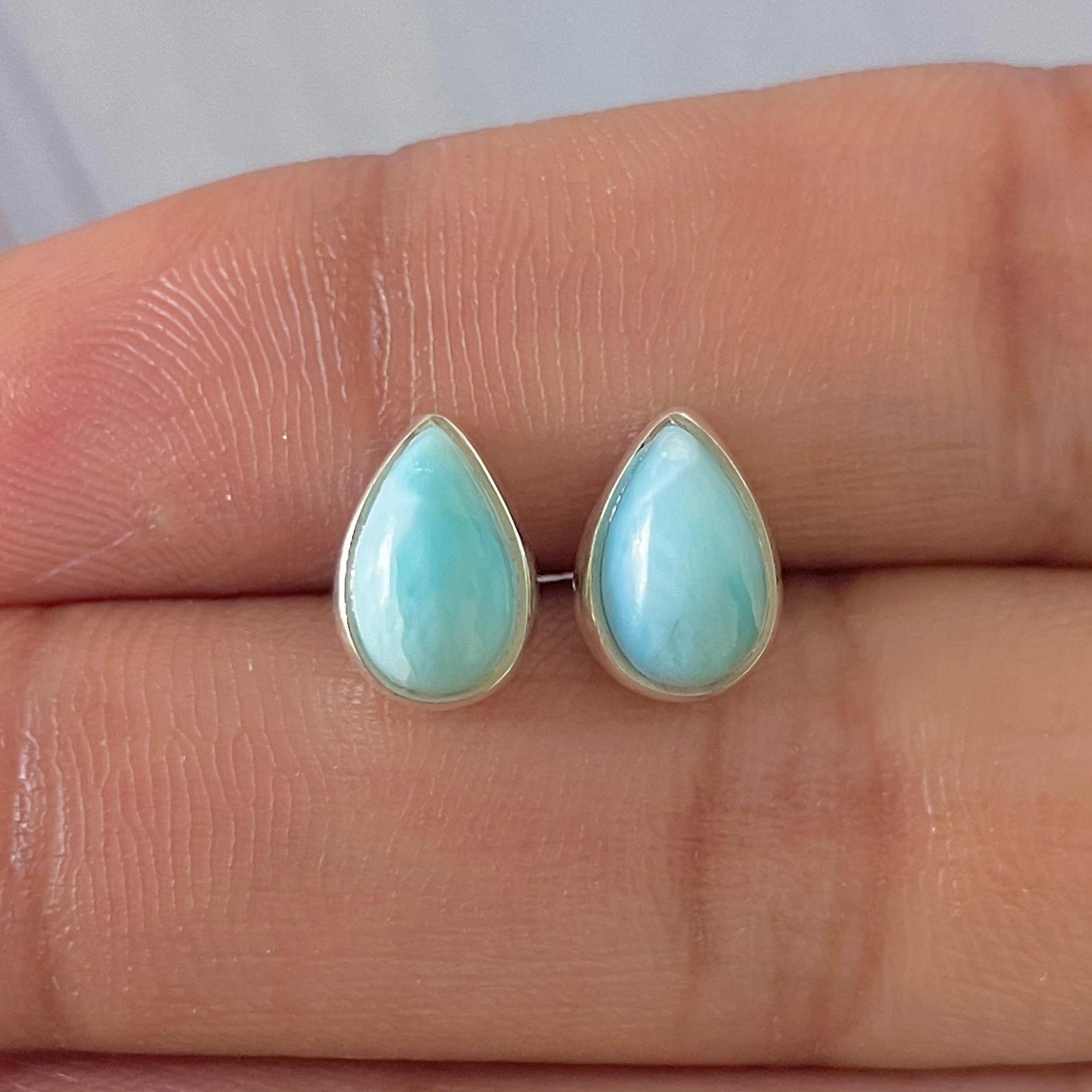 Larimar Stud Earring-(LAR-E-2658.)