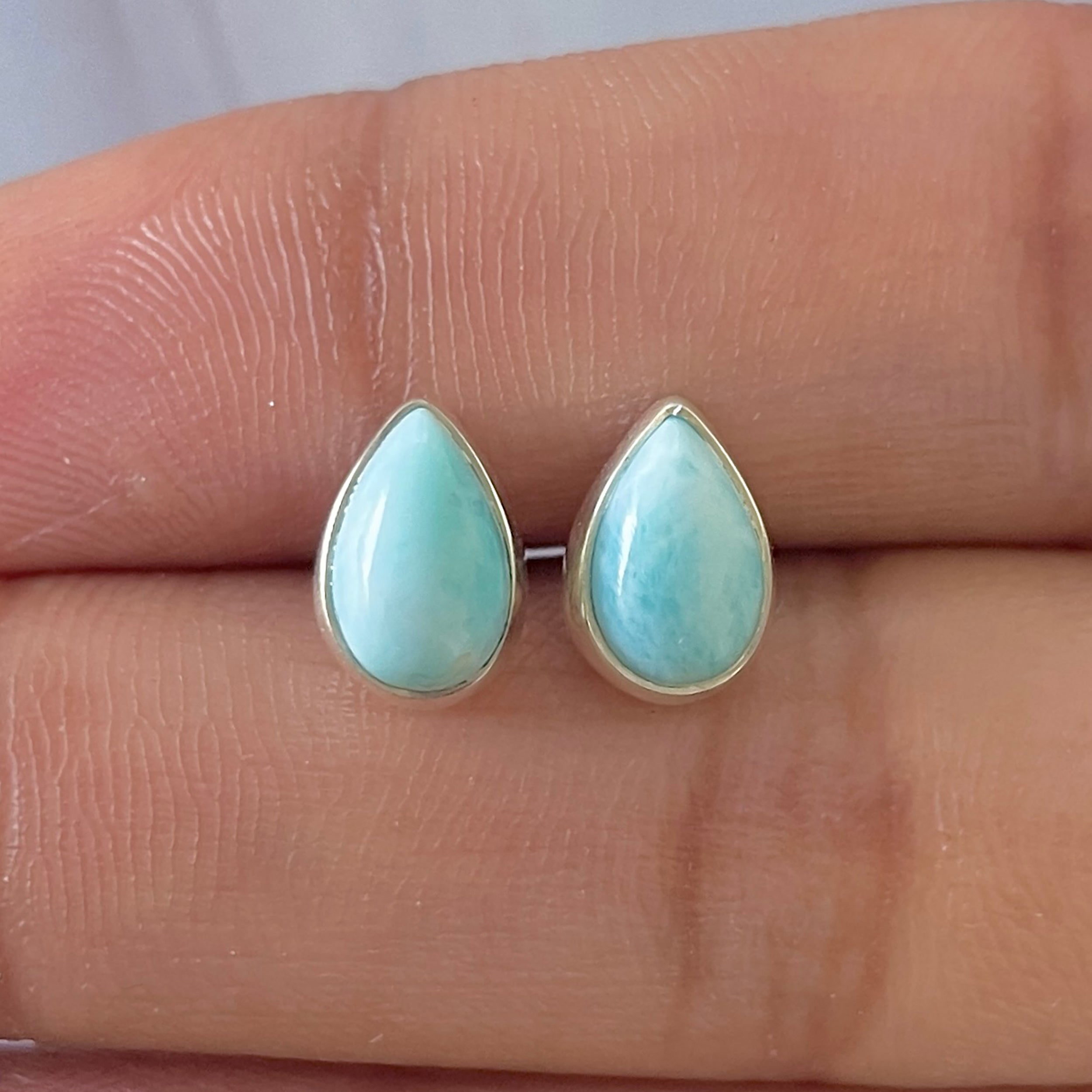 Larimar Stud Earring-(LAR-E-2659.)