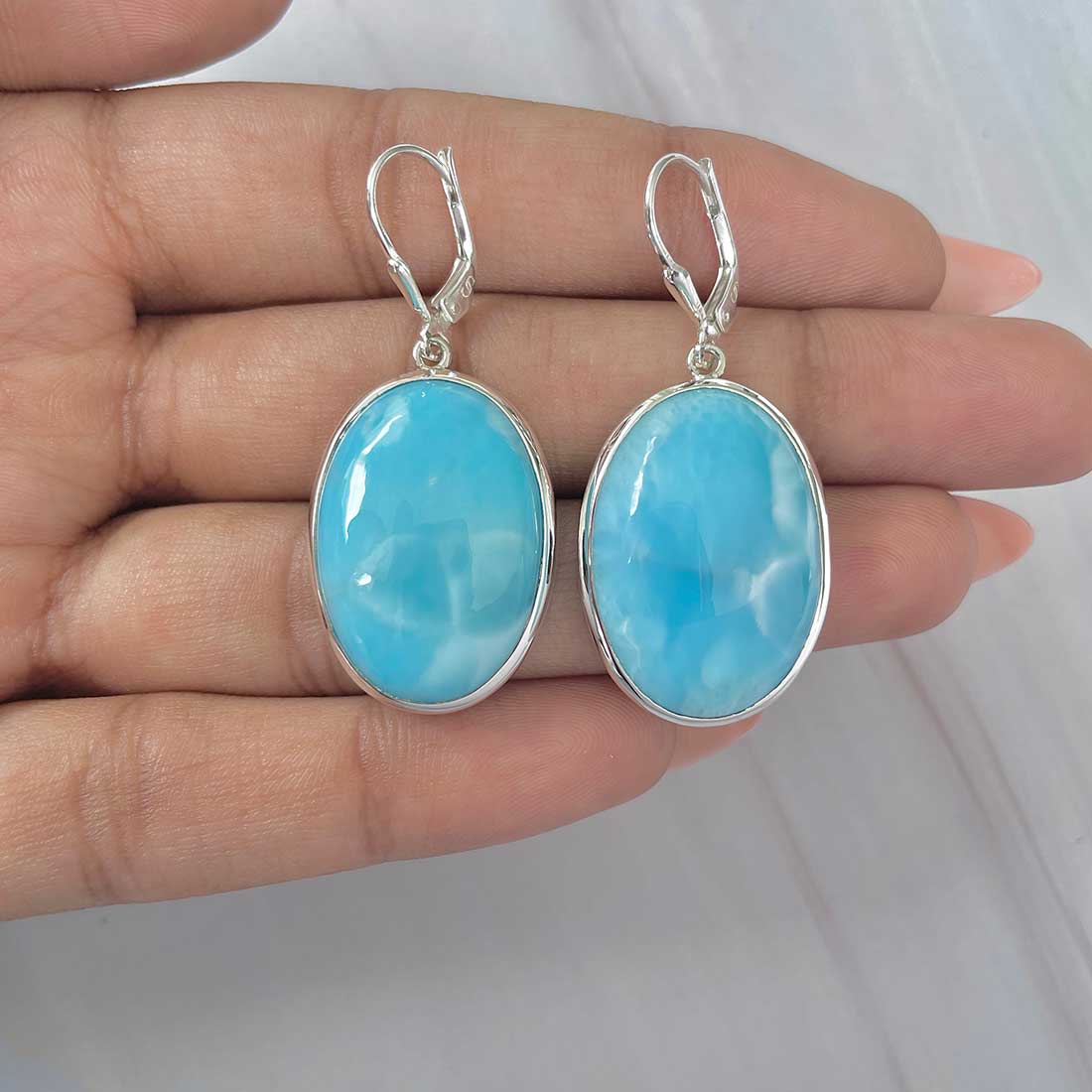 Larimar Earring-(LAR-E-266.)