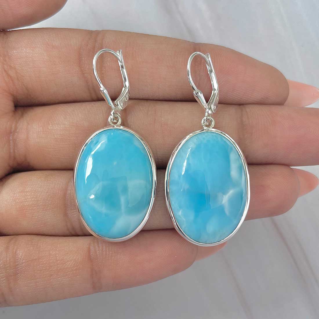 Larimar Earring-(LAR-E-266.)