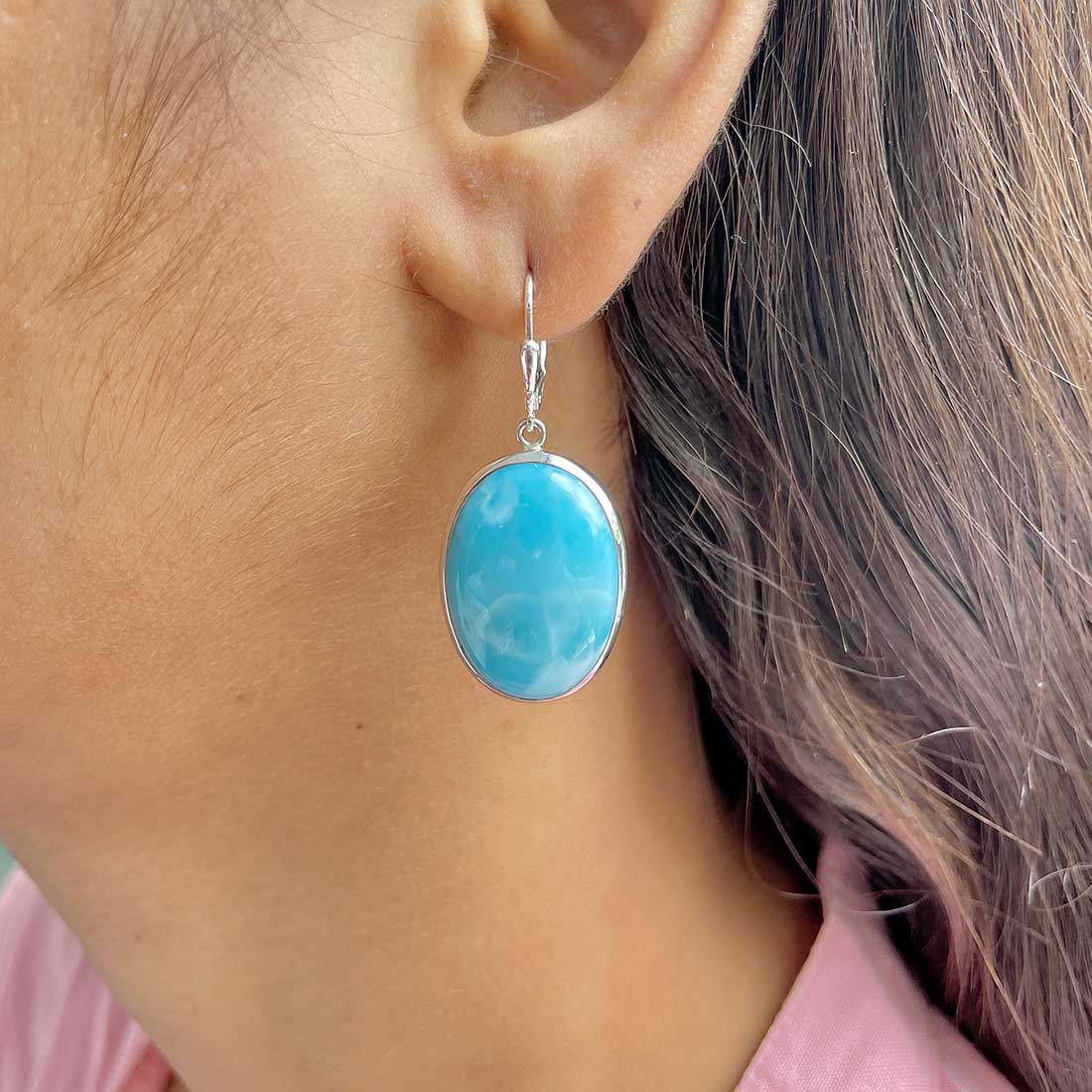 Larimar Earring-(LAR-E-266.)