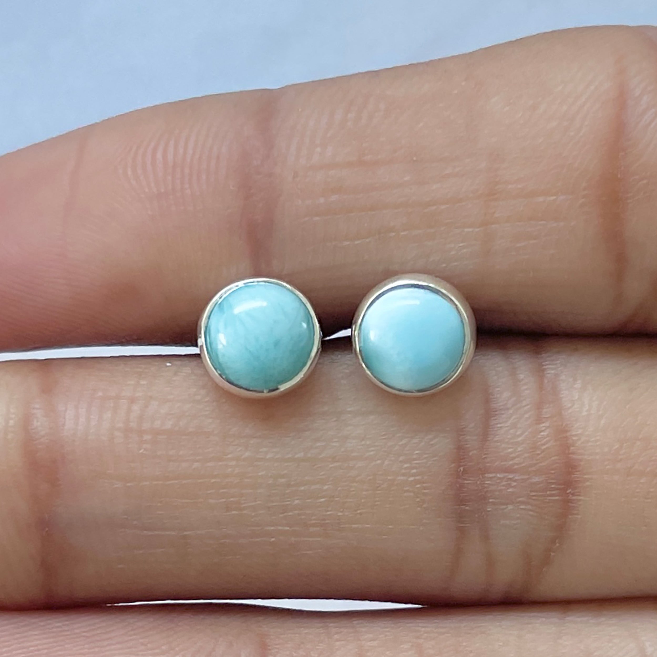 Larimar Stud Earring-(LAR-E-2660.)