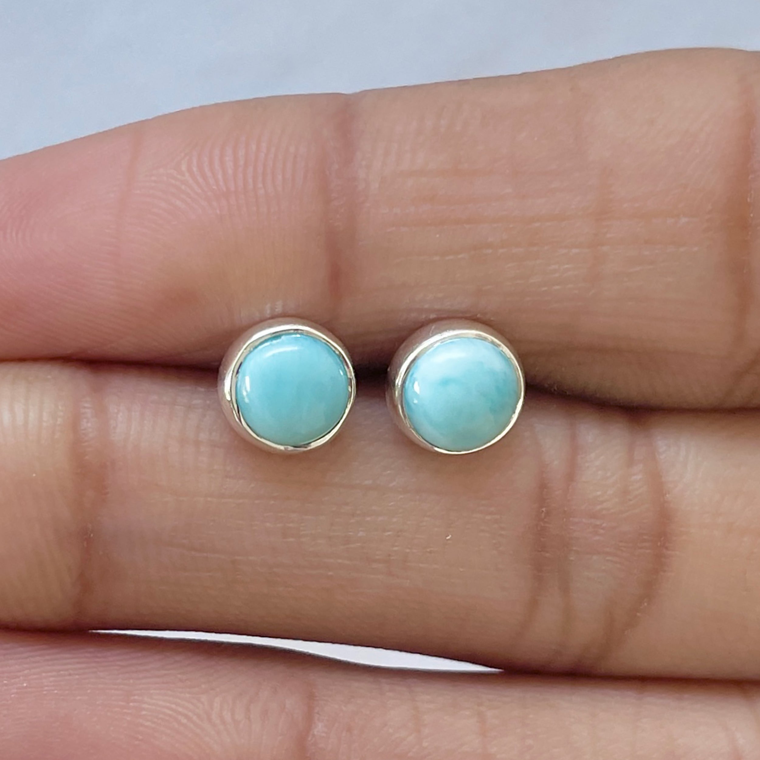 Larimar Stud Earring-(LAR-E-2661.)