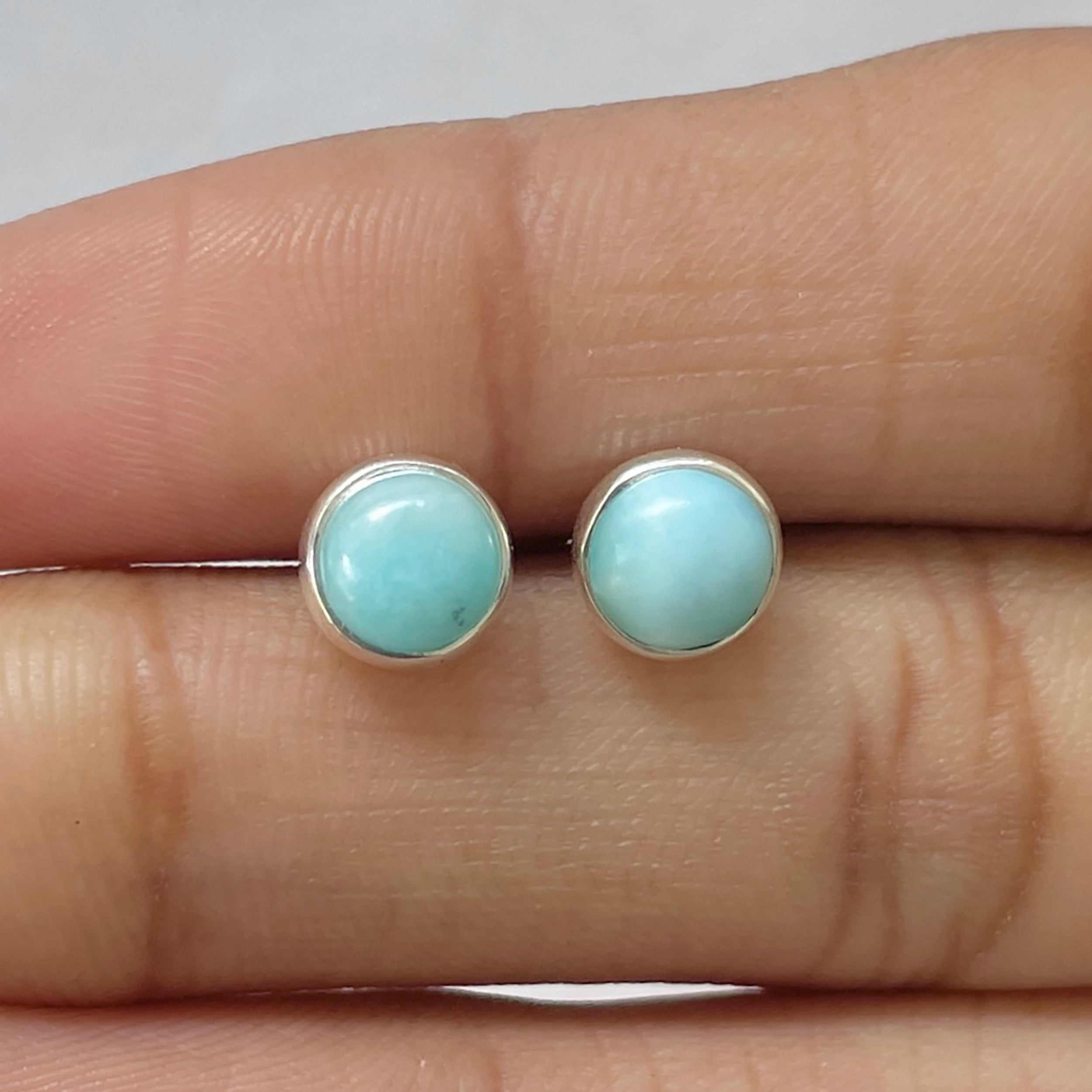 Larimar Stud Earring-(LAR-E-2662.)