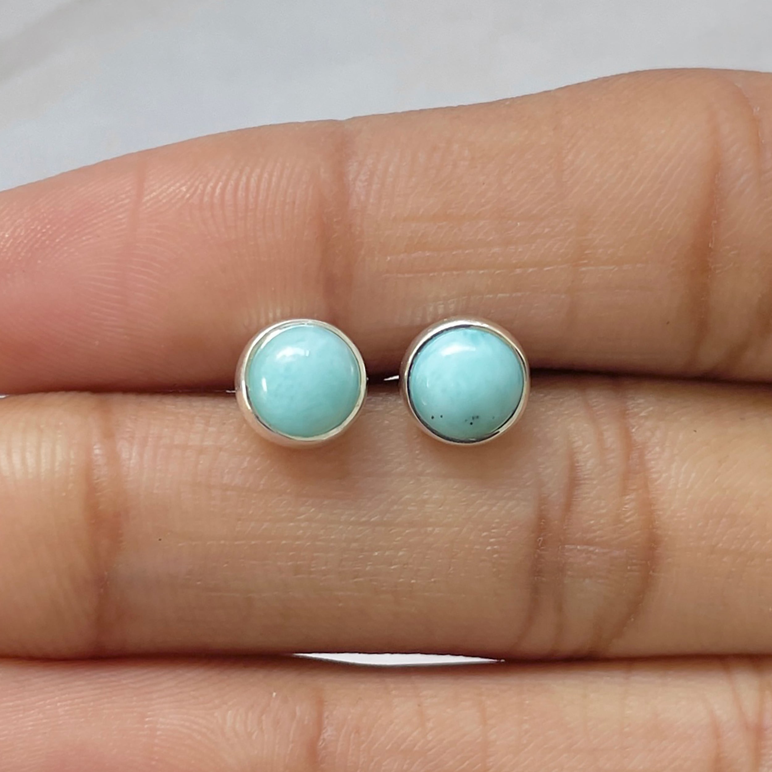 Larimar Stud Earring-(LAR-E-2663.)