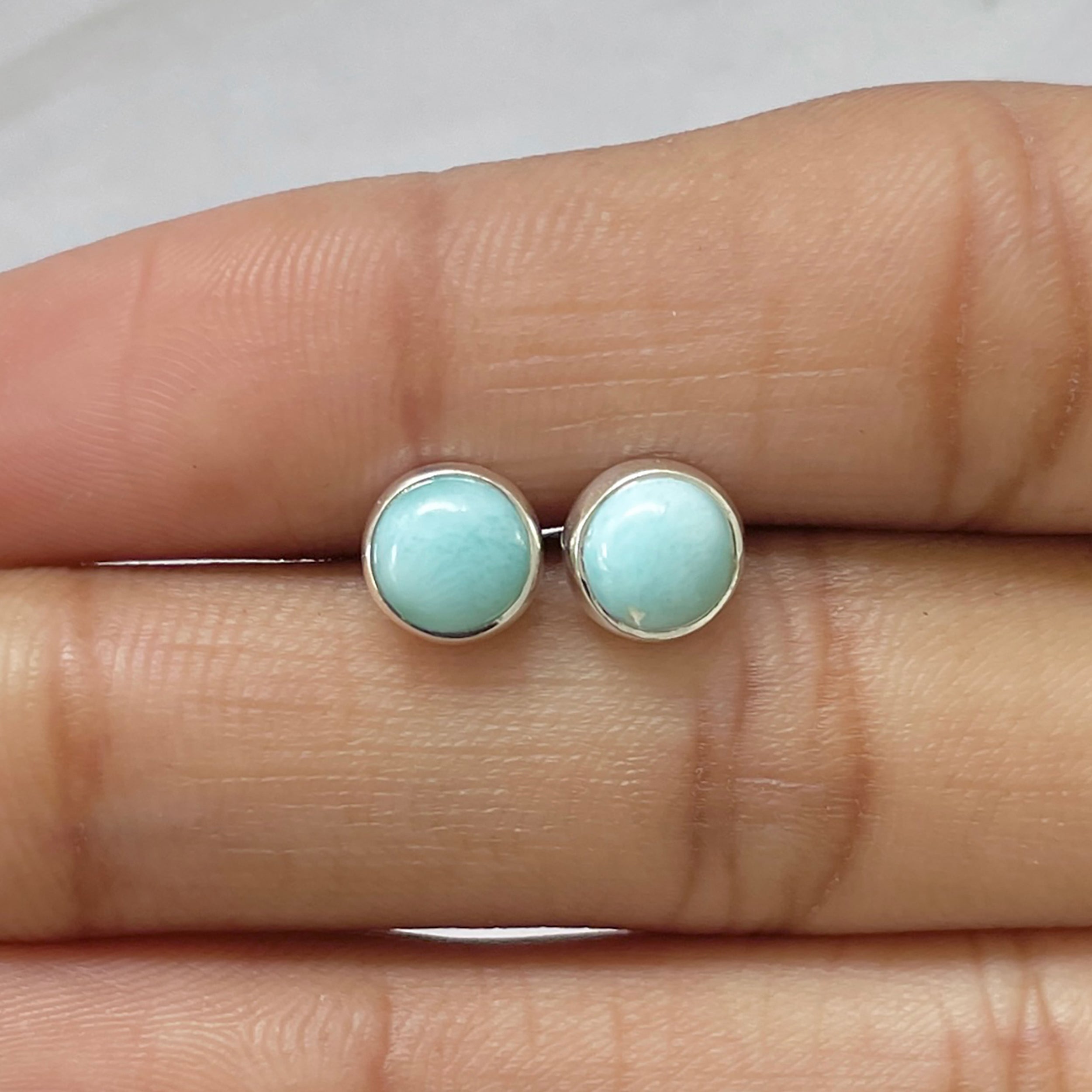 Larimar Stud Earring-(LAR-E-2664.)