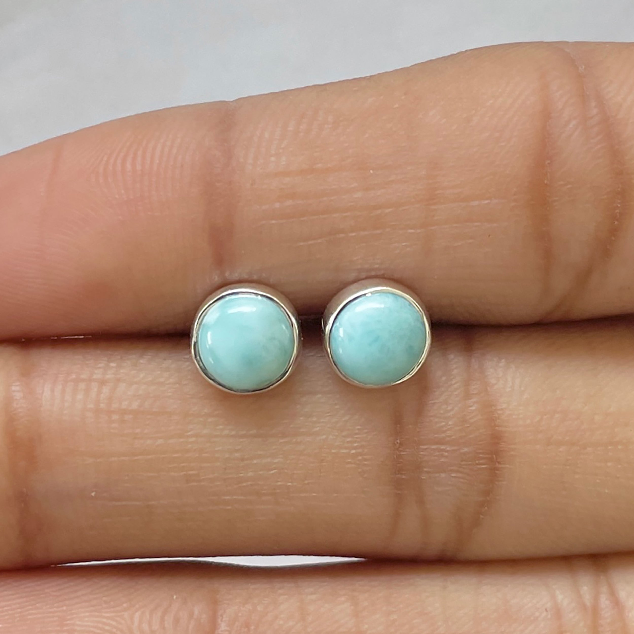 Larimar Stud Earring-(LAR-E-2666.)