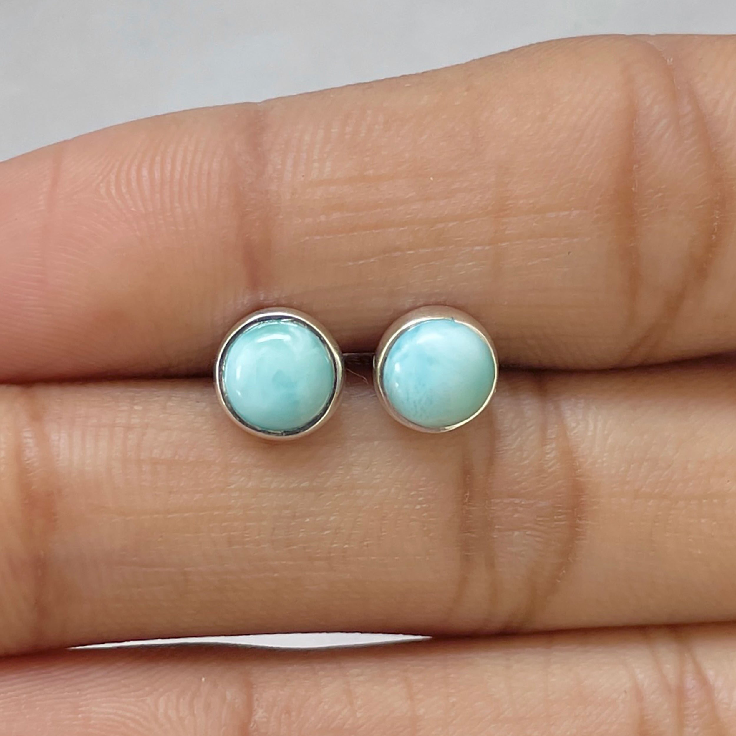 Larimar Stud Earring-(LAR-E-2667.)