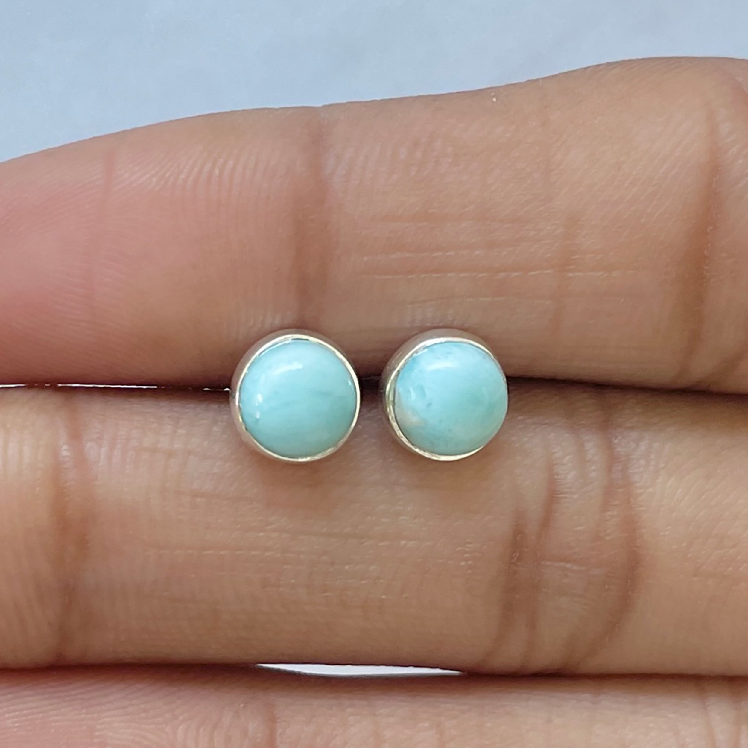 Larimar Stud Earring-(LAR-E-2668.)