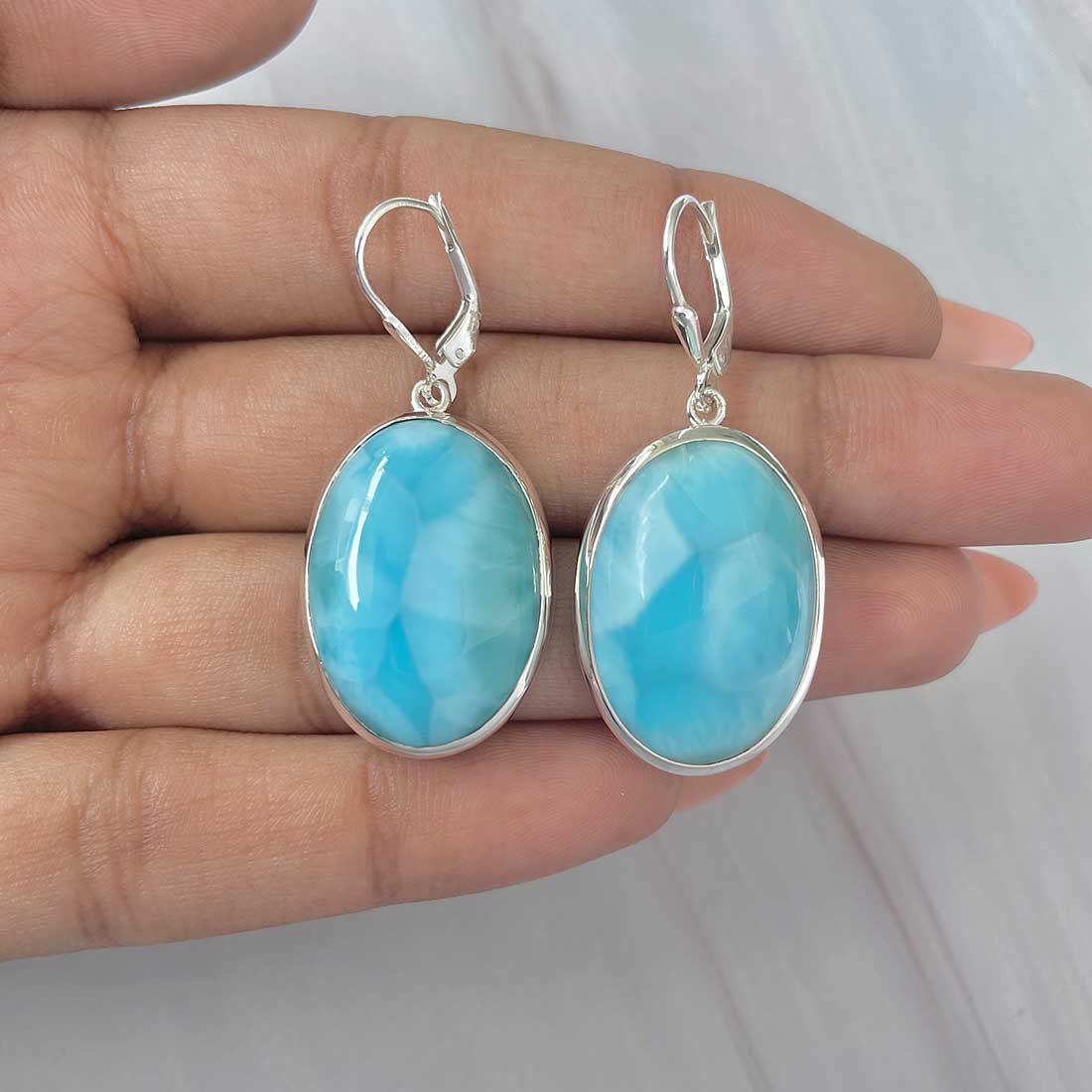 Larimar Earring-(LAR-E-267.)