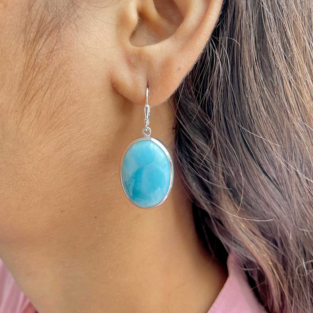 Larimar Earring-(LAR-E-267.)