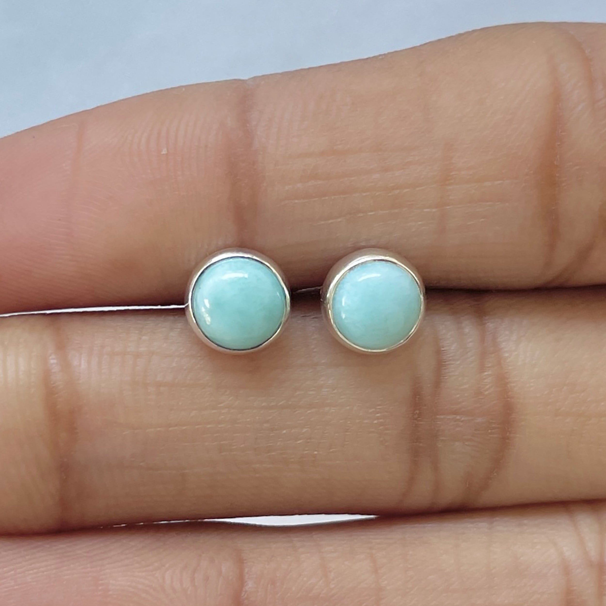 Larimar Stud Earring-(LAR-E-2671.)