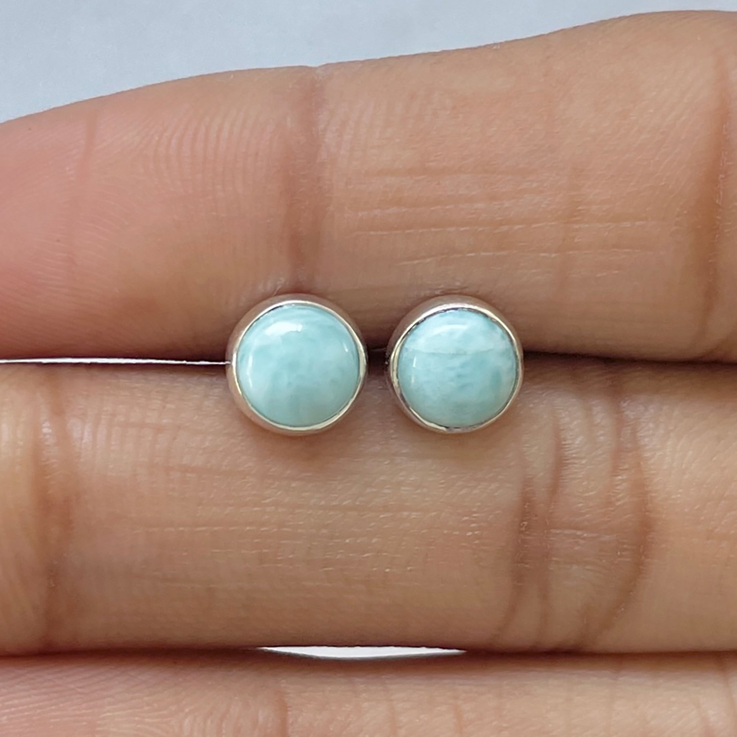 Larimar Stud Earring-(LAR-E-2672.)