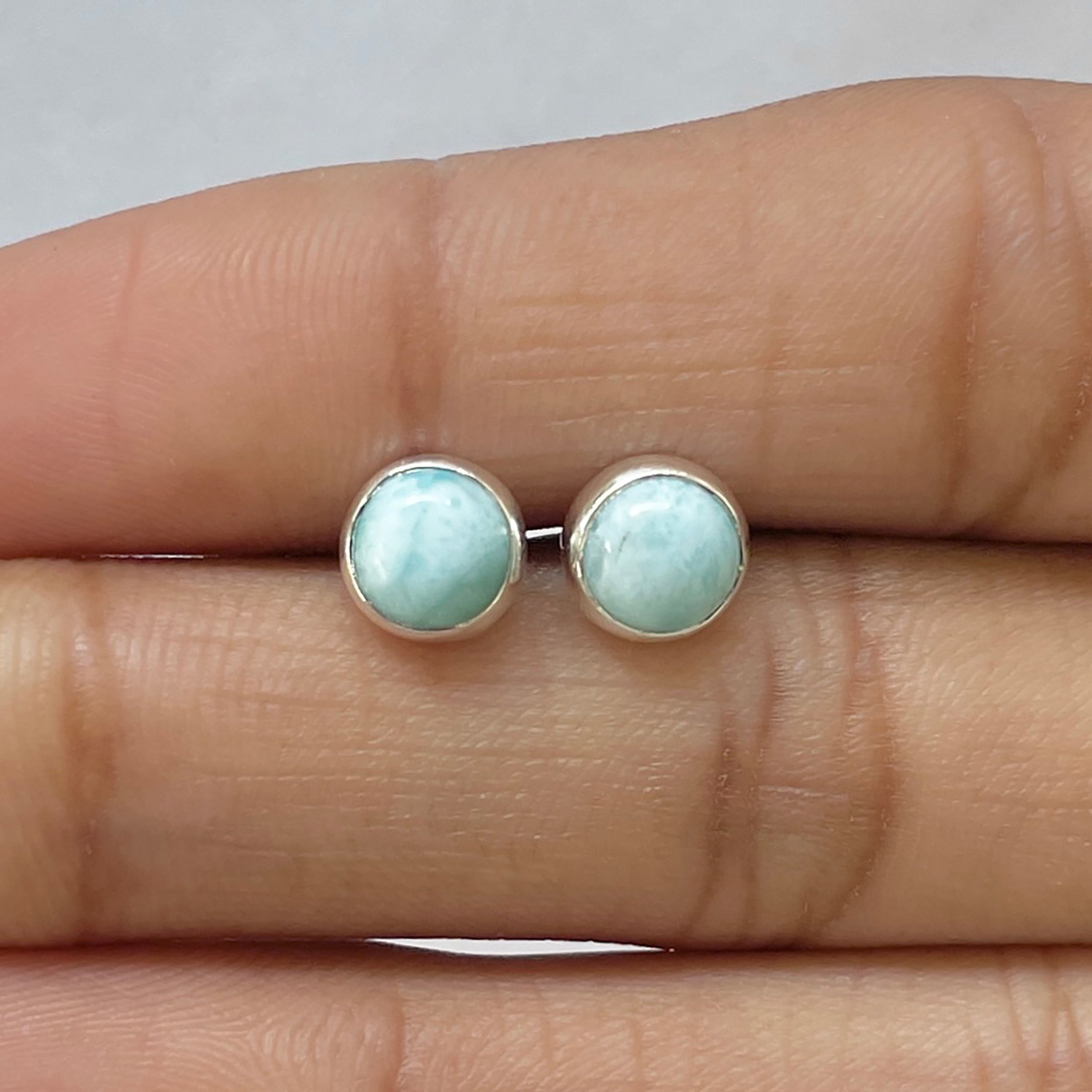 Larimar Stud Earring-(LAR-E-2673.)