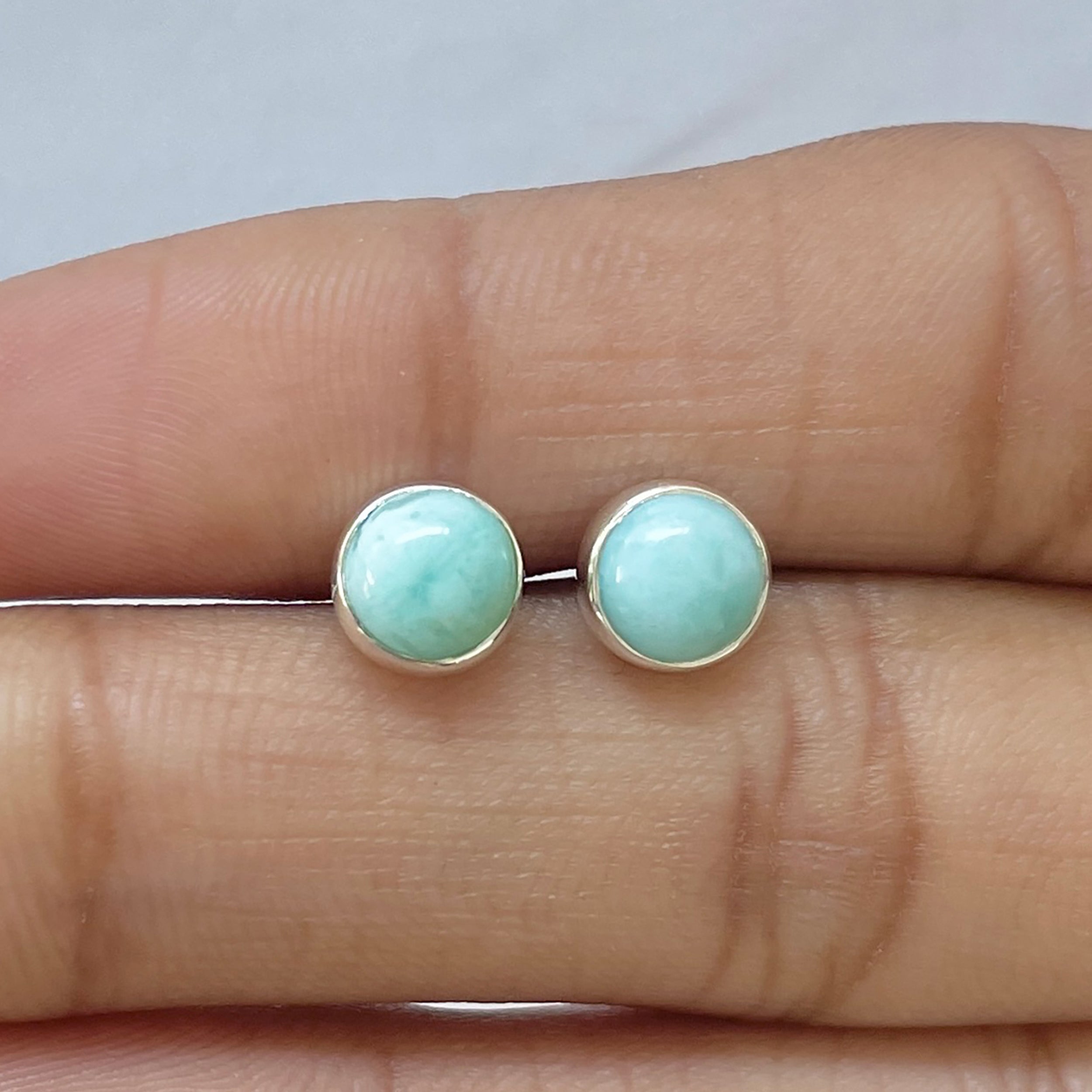Larimar Stud Earring-(LAR-E-2674.)