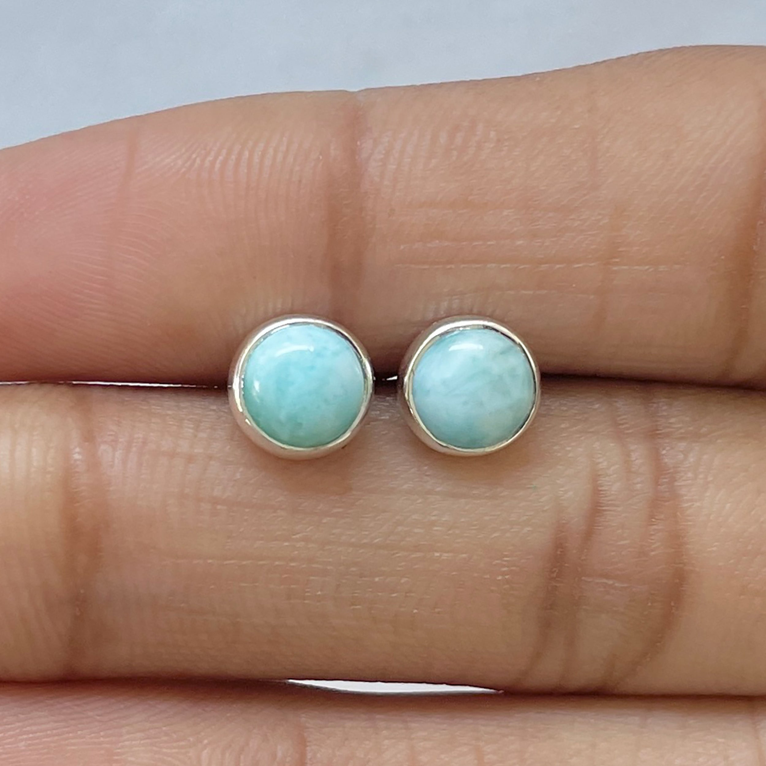 Larimar Stud Earring-(LAR-E-2676.)