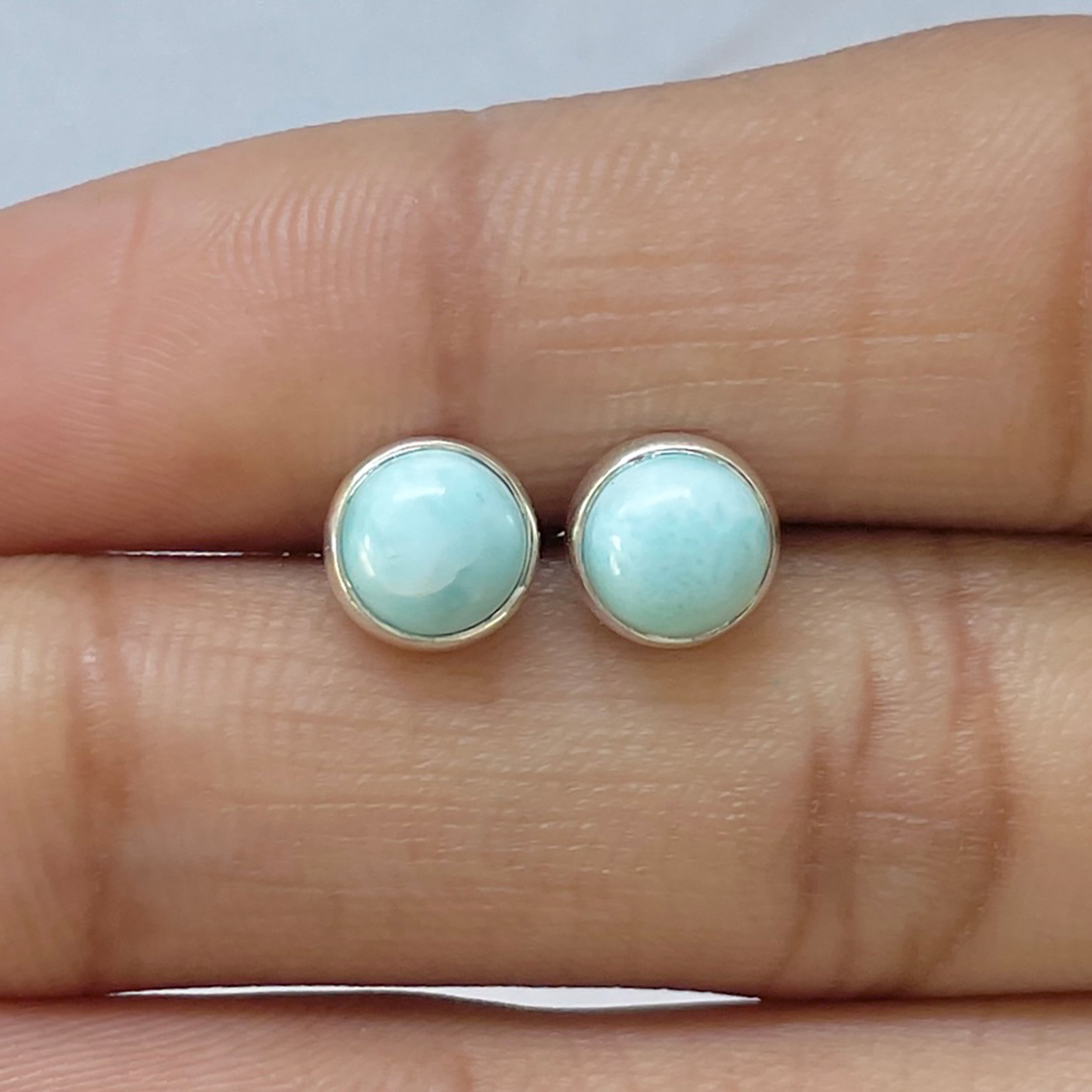 Larimar Stud Earring-(LAR-E-2678.)