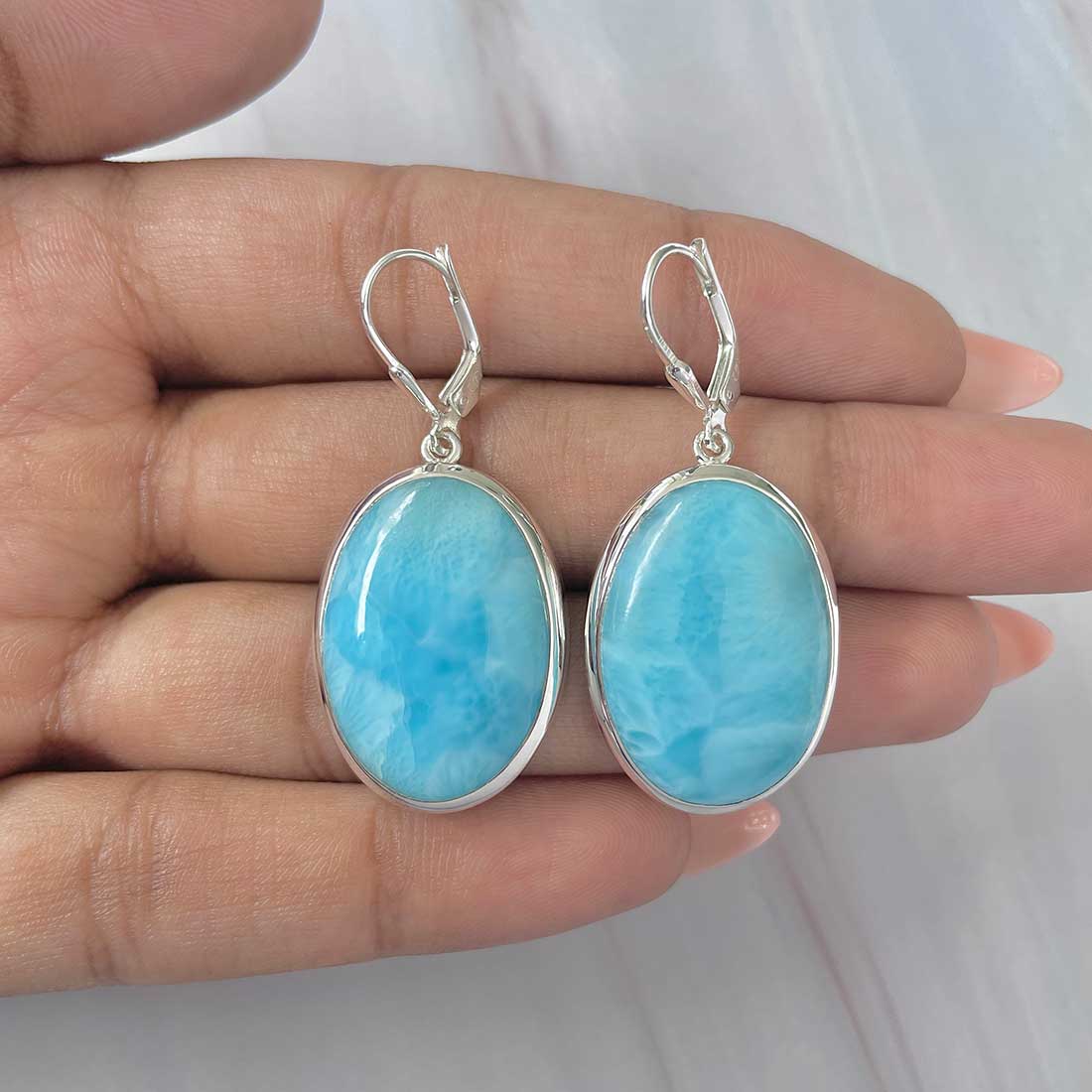 Larimar Earring-(LAR-E-268.)