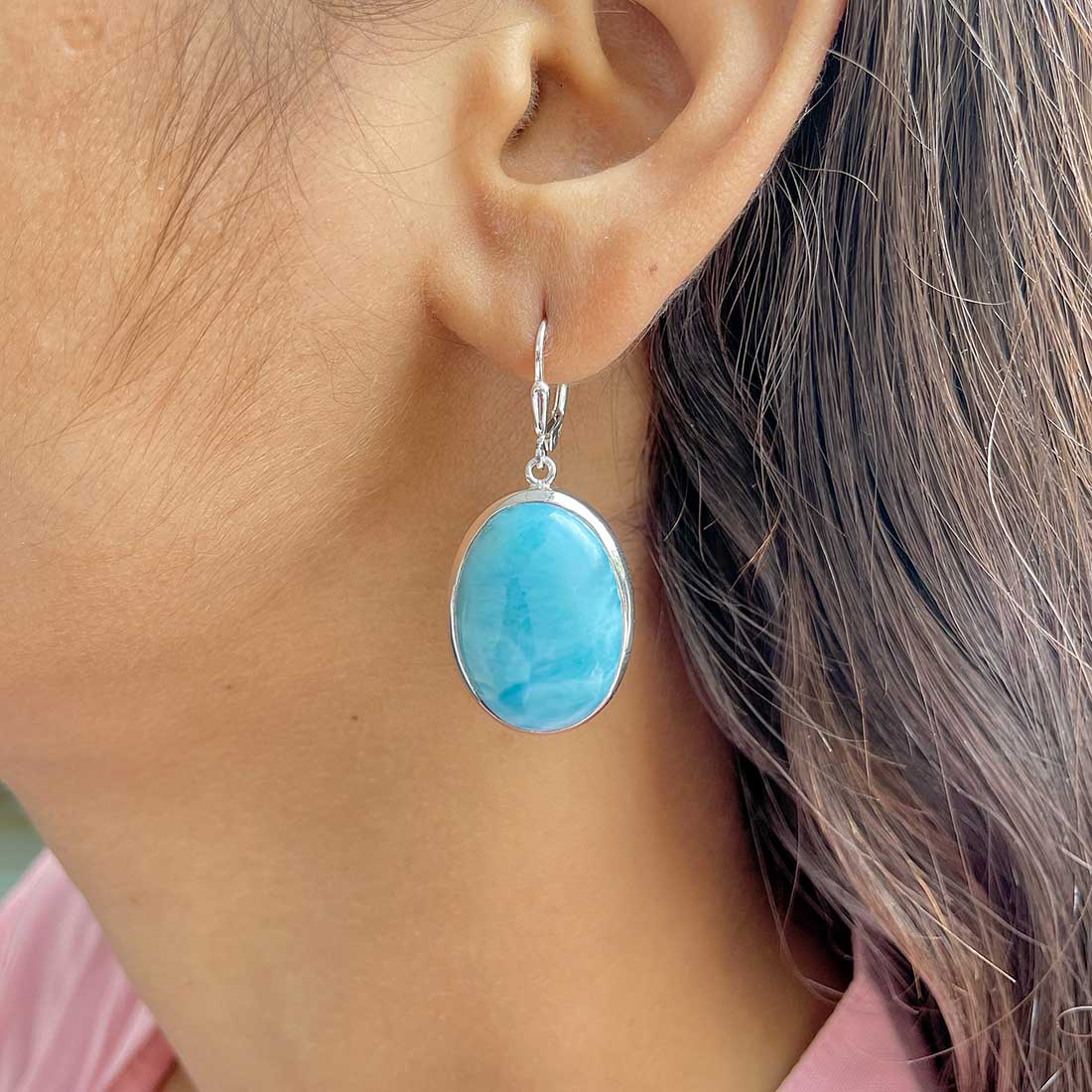 Larimar Earring-(LAR-E-268.)