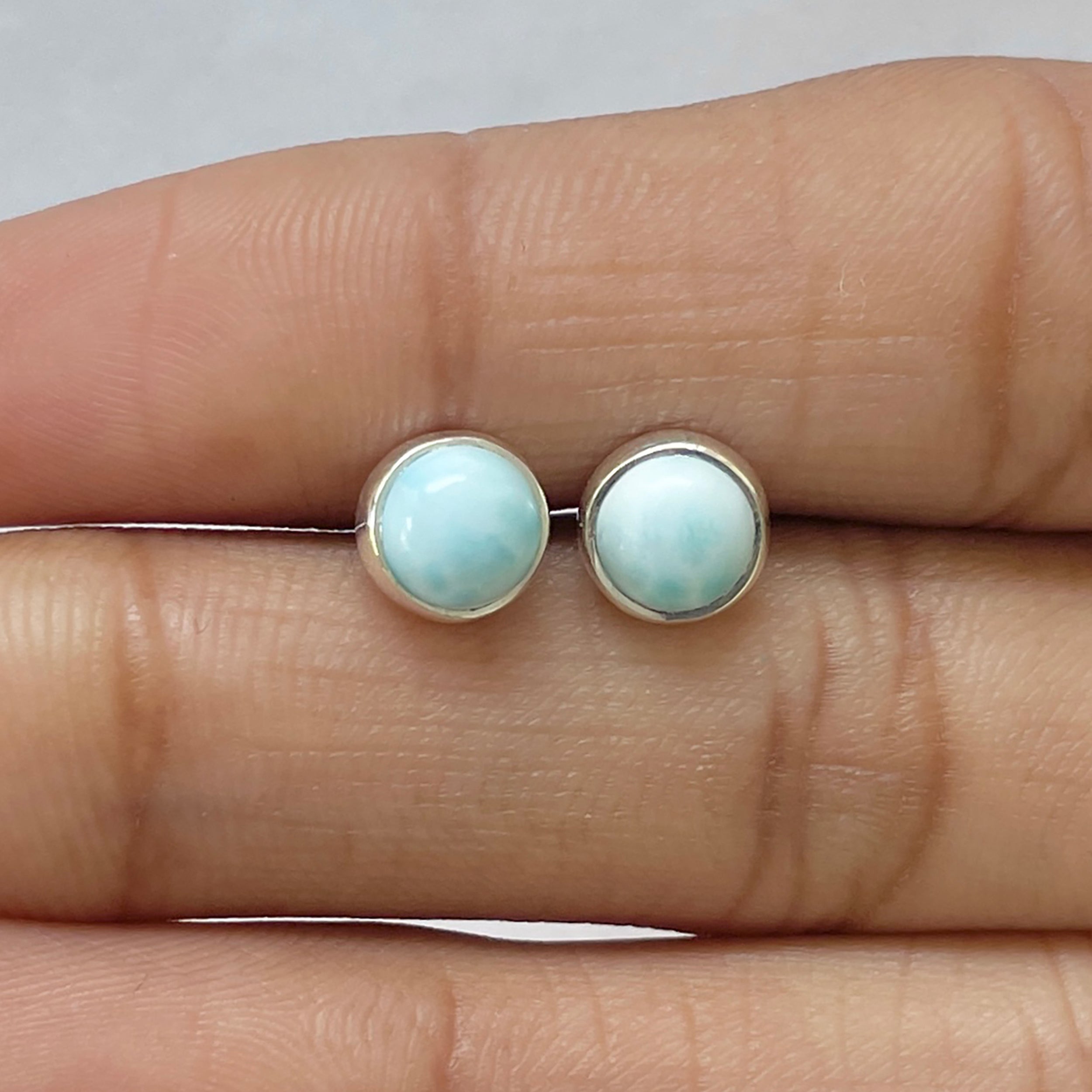 Larimar Stud Earring-(LAR-E-2681.)