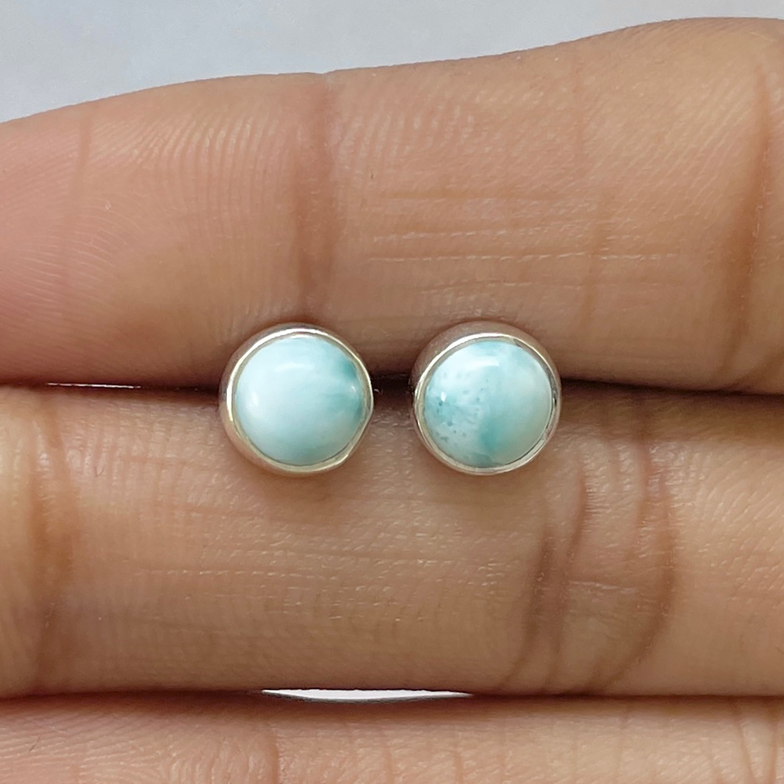 Larimar Stud Earring-(LAR-E-2682.)