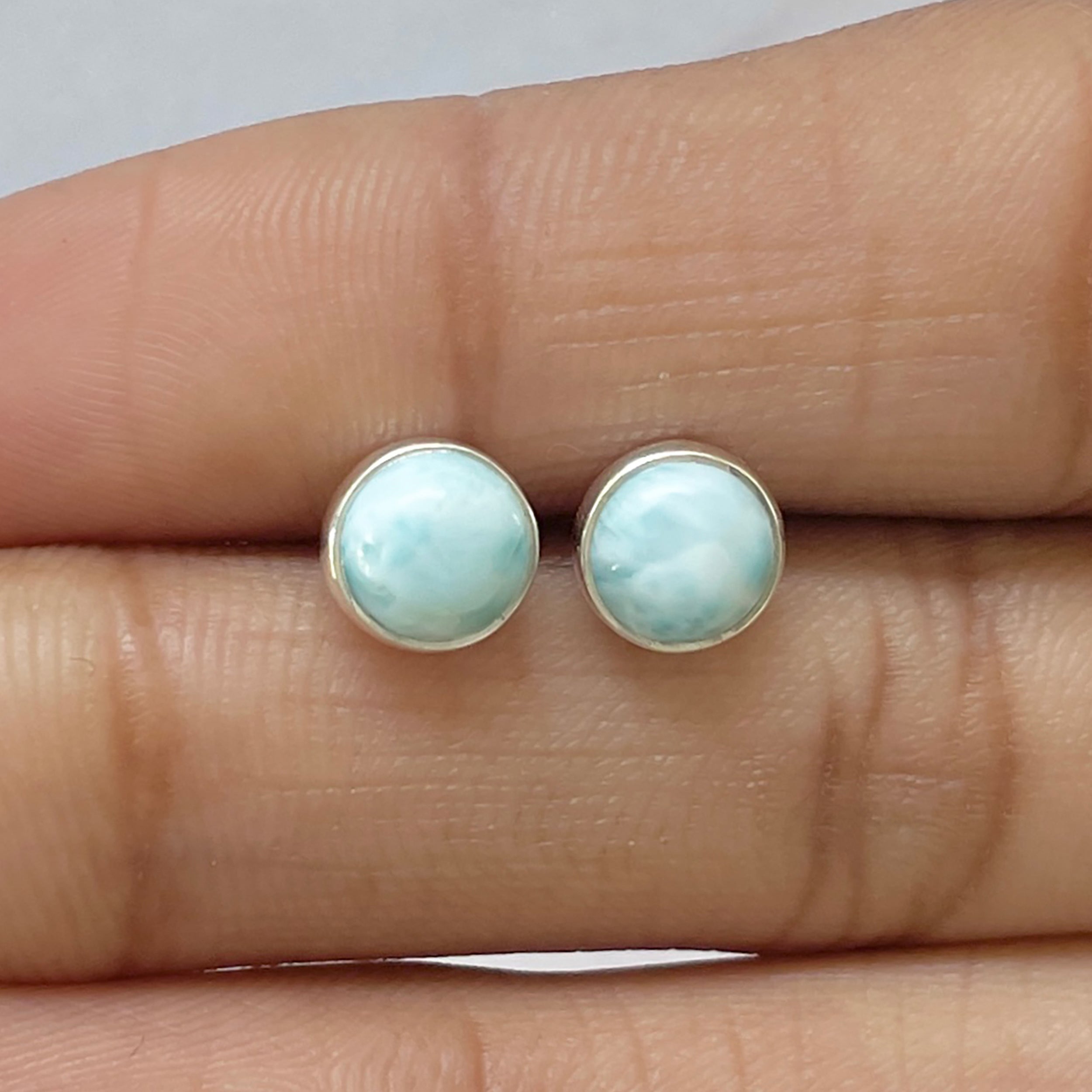 Larimar Stud Earring-(LAR-E-2683.)