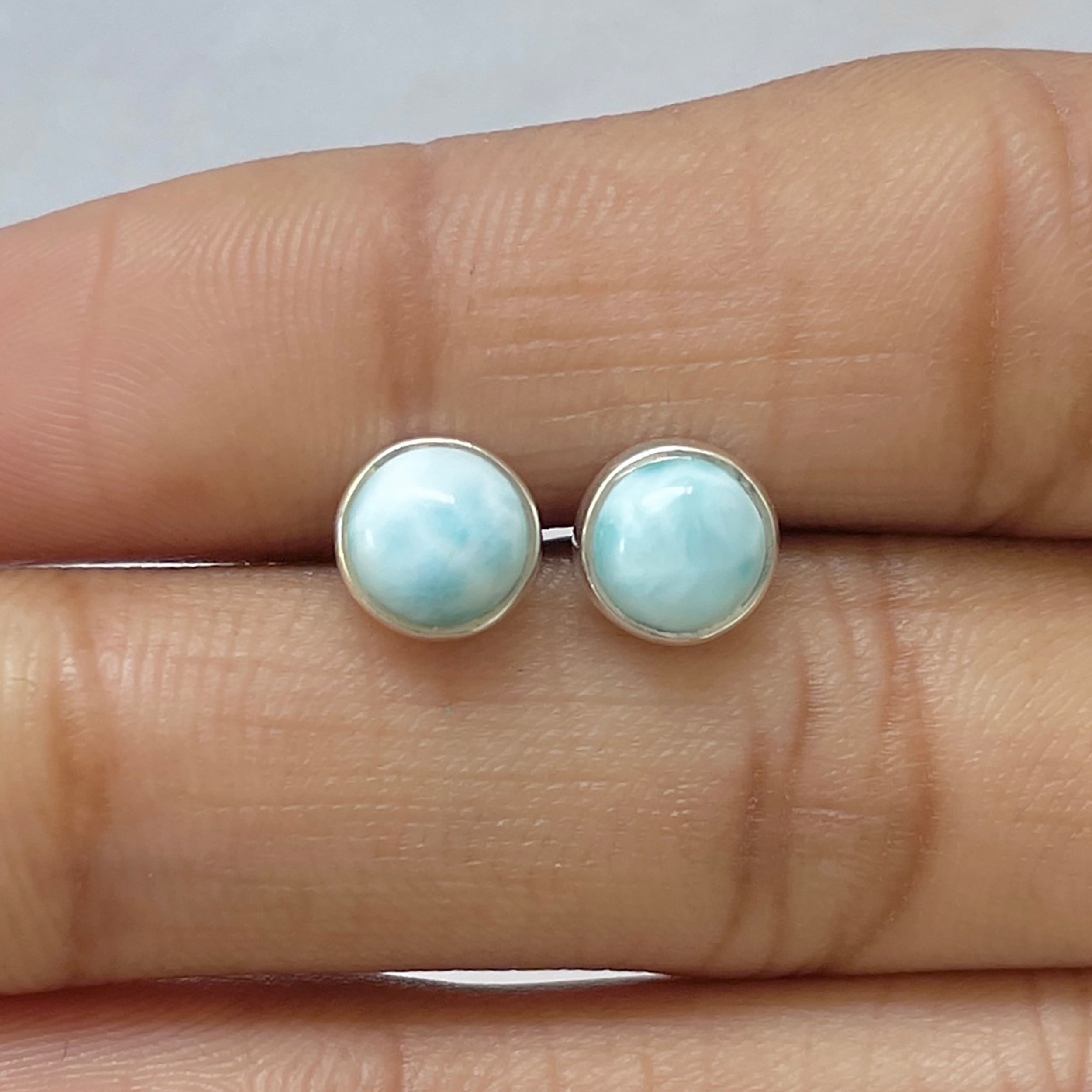 Larimar Stud Earring-(LAR-E-2684.)
