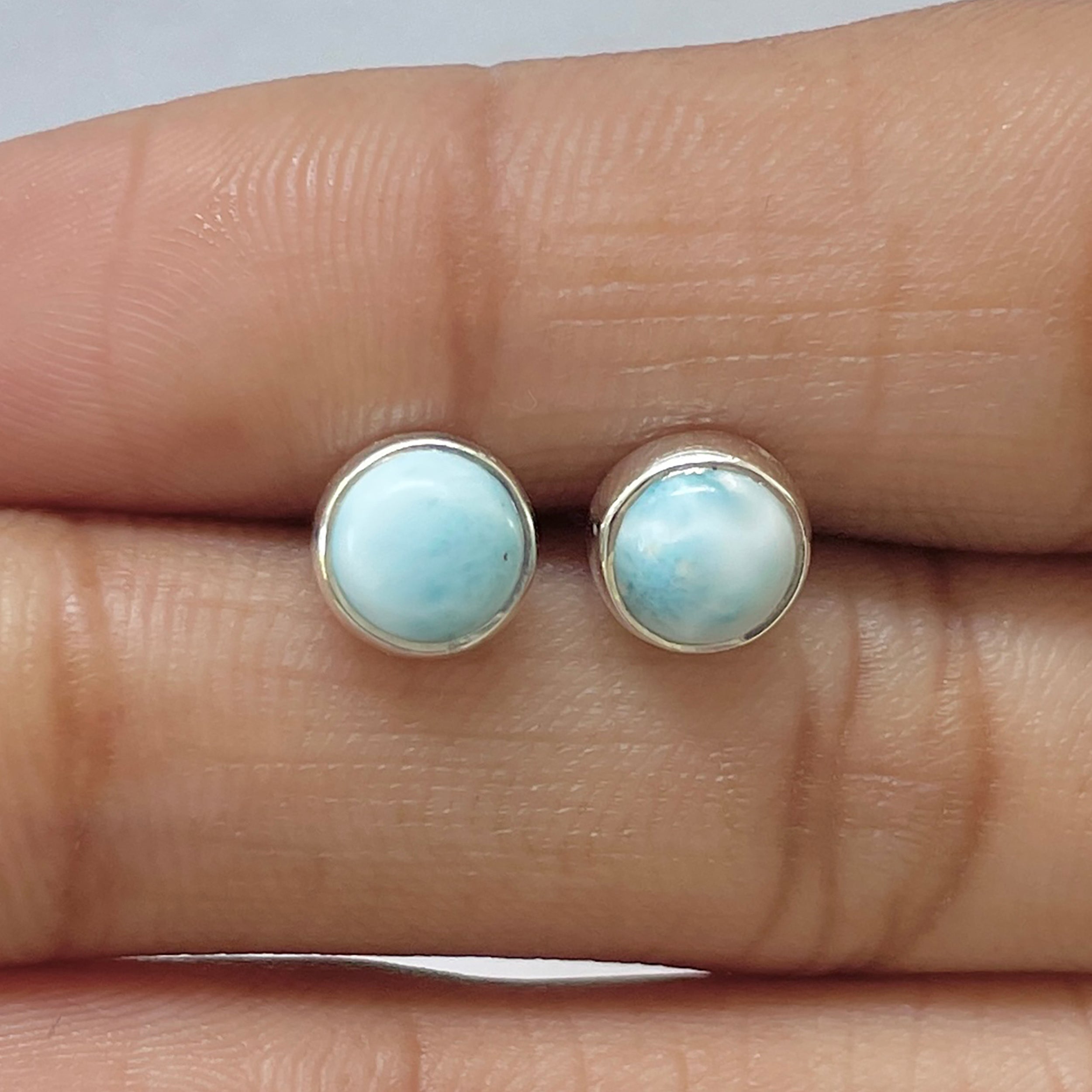 Larimar Stud Earring-(LAR-E-2686.)