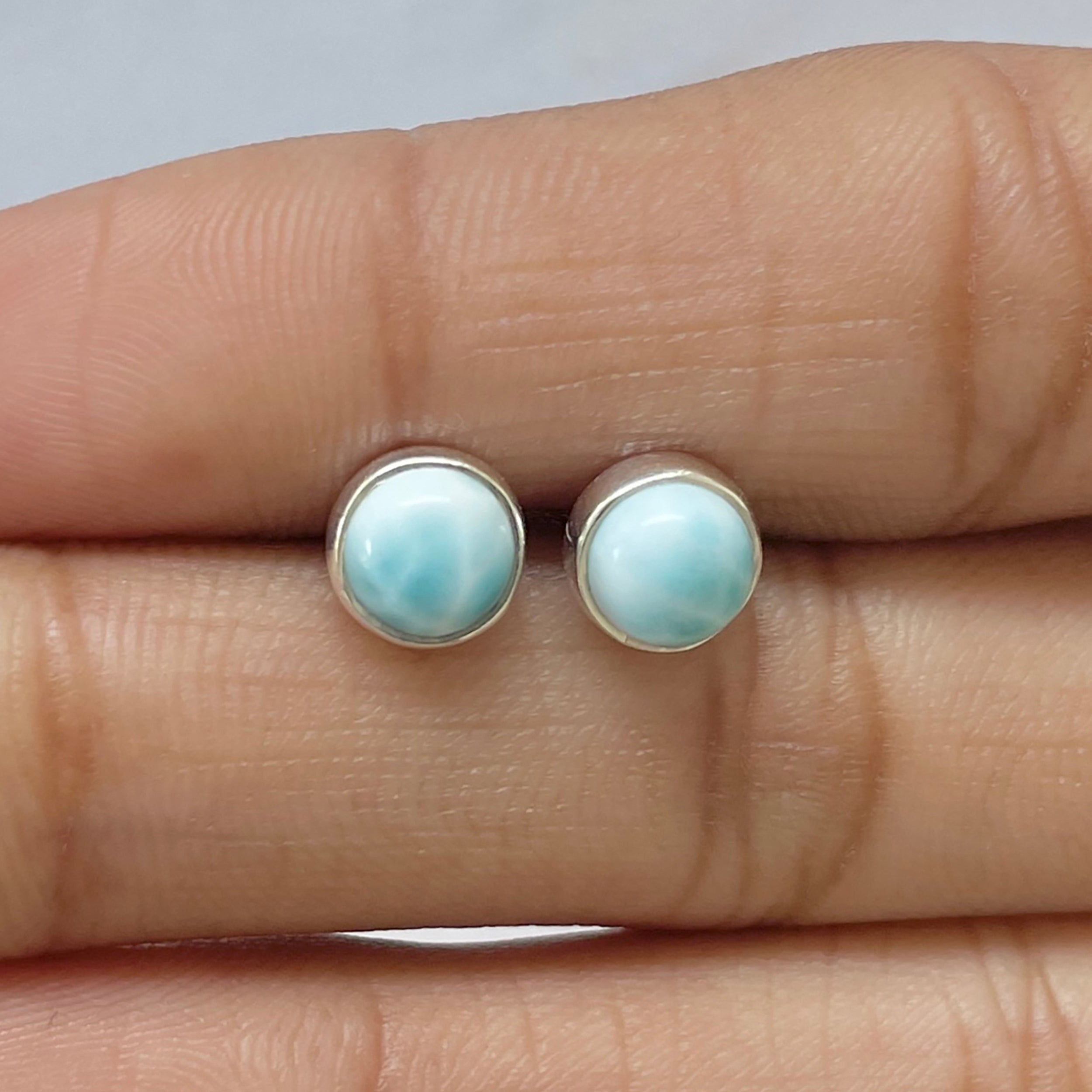 Larimar Stud Earring-(LAR-E-2687.)