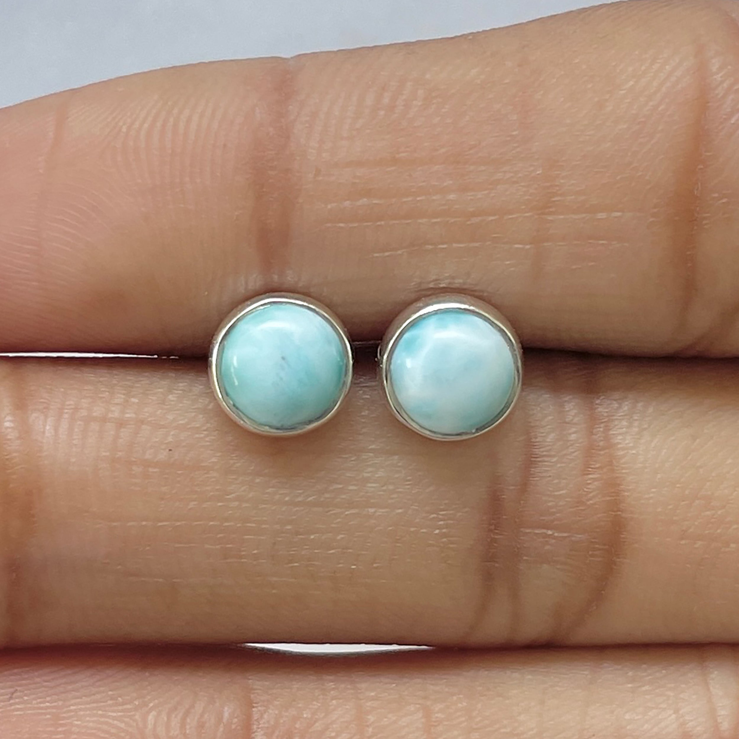 Larimar Stud Earring-(LAR-E-2688.)
