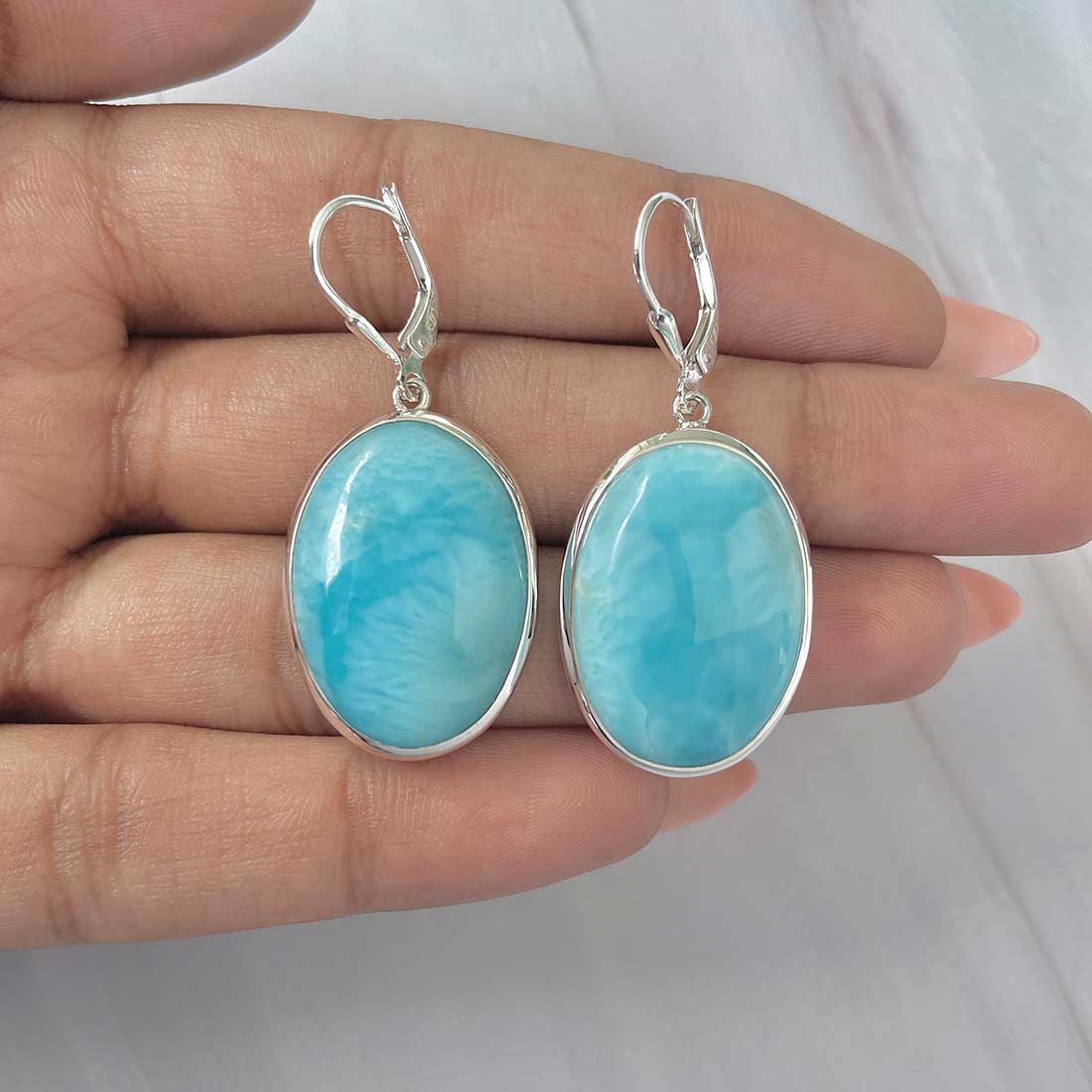 Larimar Earring-(LAR-E-269.)
