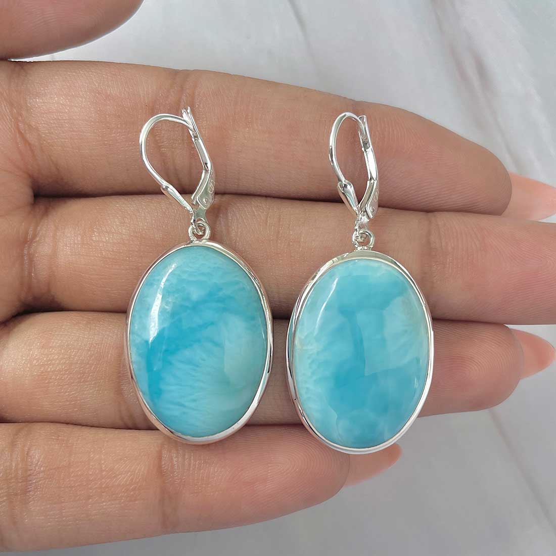 Larimar Earring-(LAR-E-269.)