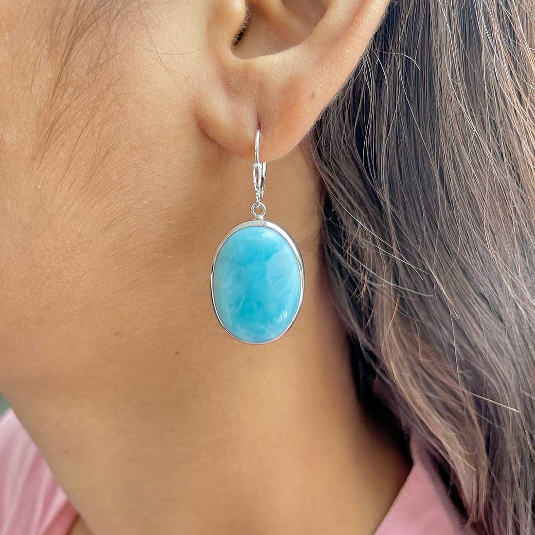 Larimar Earring-(LAR-E-269.)