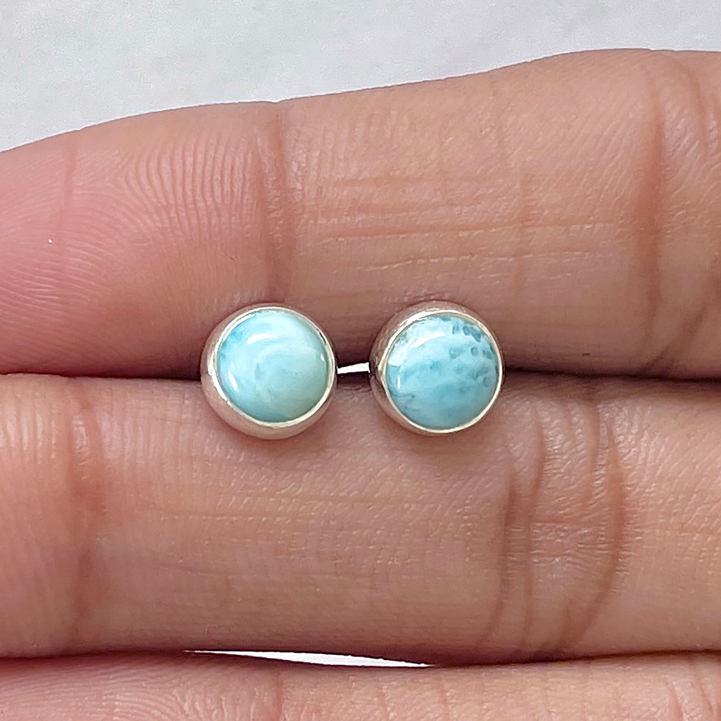 Larimar Stud Earring-(LAR-E-2694.)