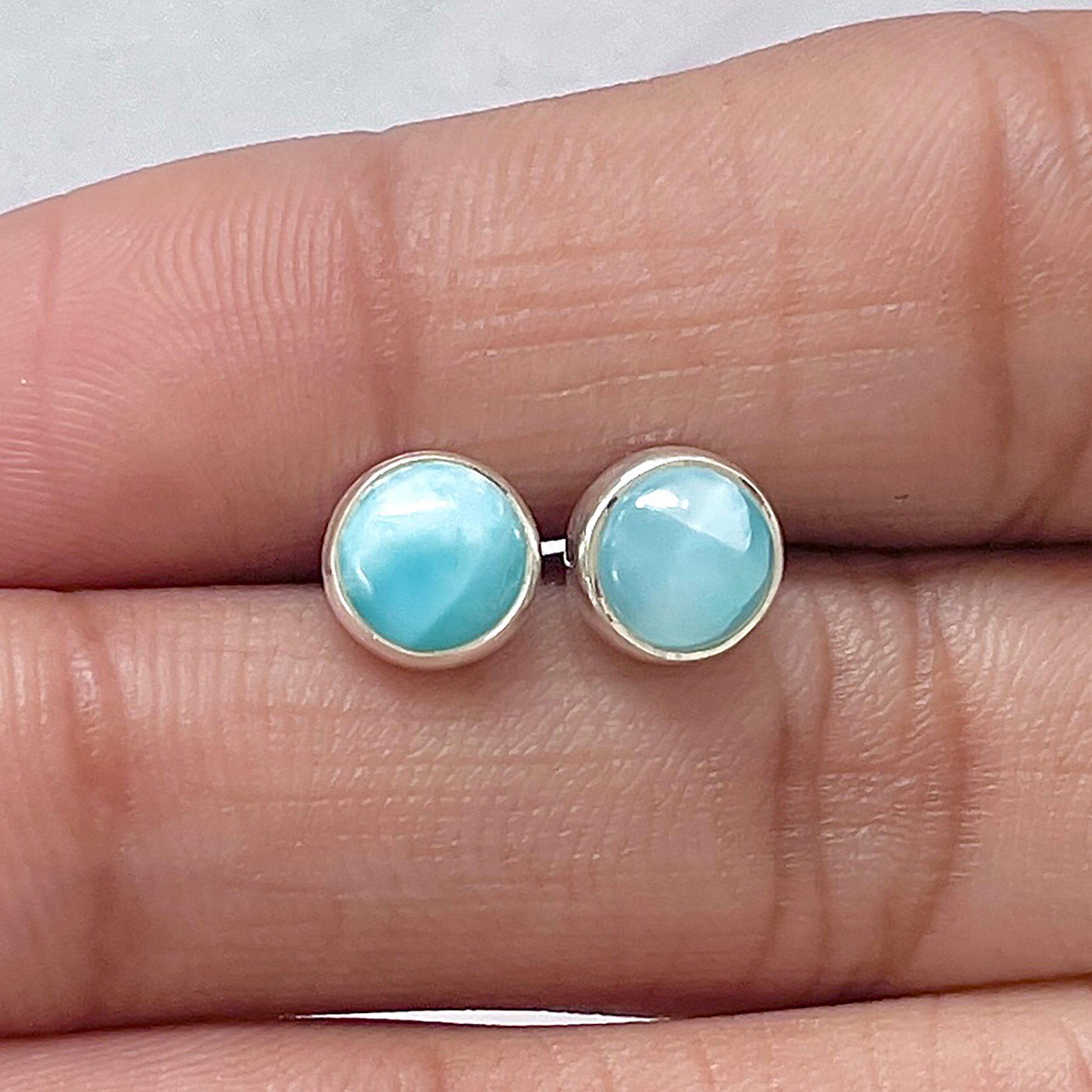 Larimar Stud Earring-(LAR-E-2695.)