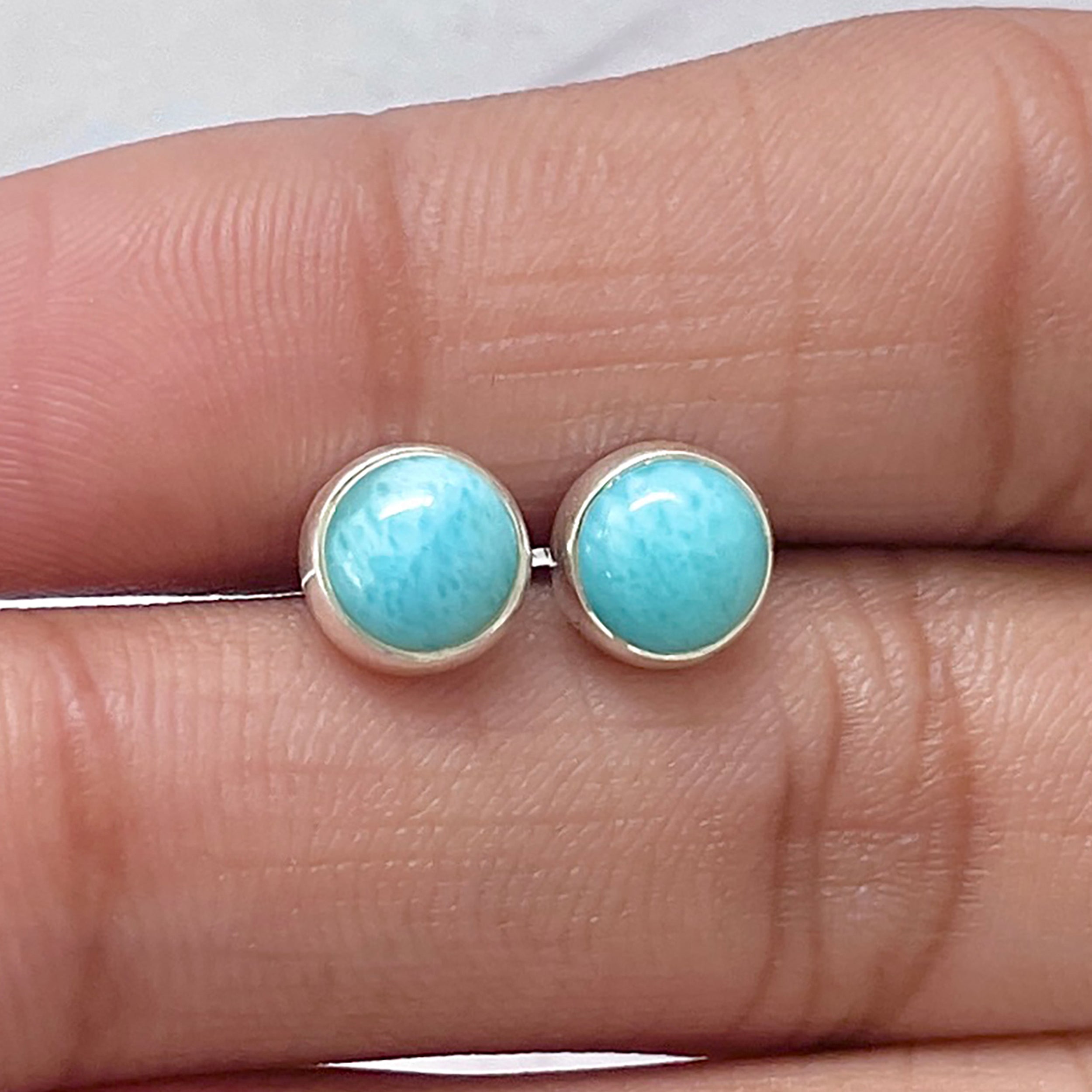 Larimar Stud Earring-(LAR-E-2696.)