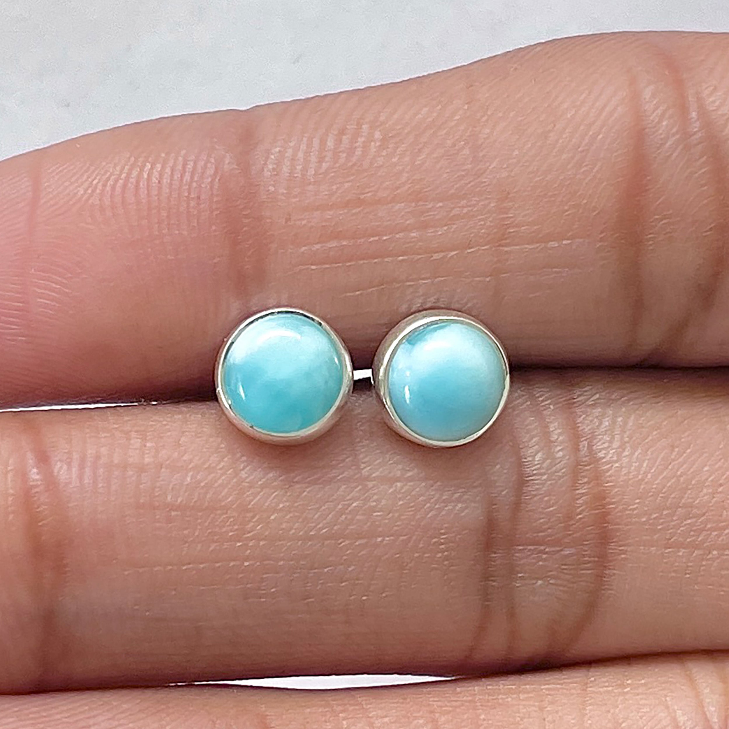 Larimar Stud Earring-(LAR-E-2697.)