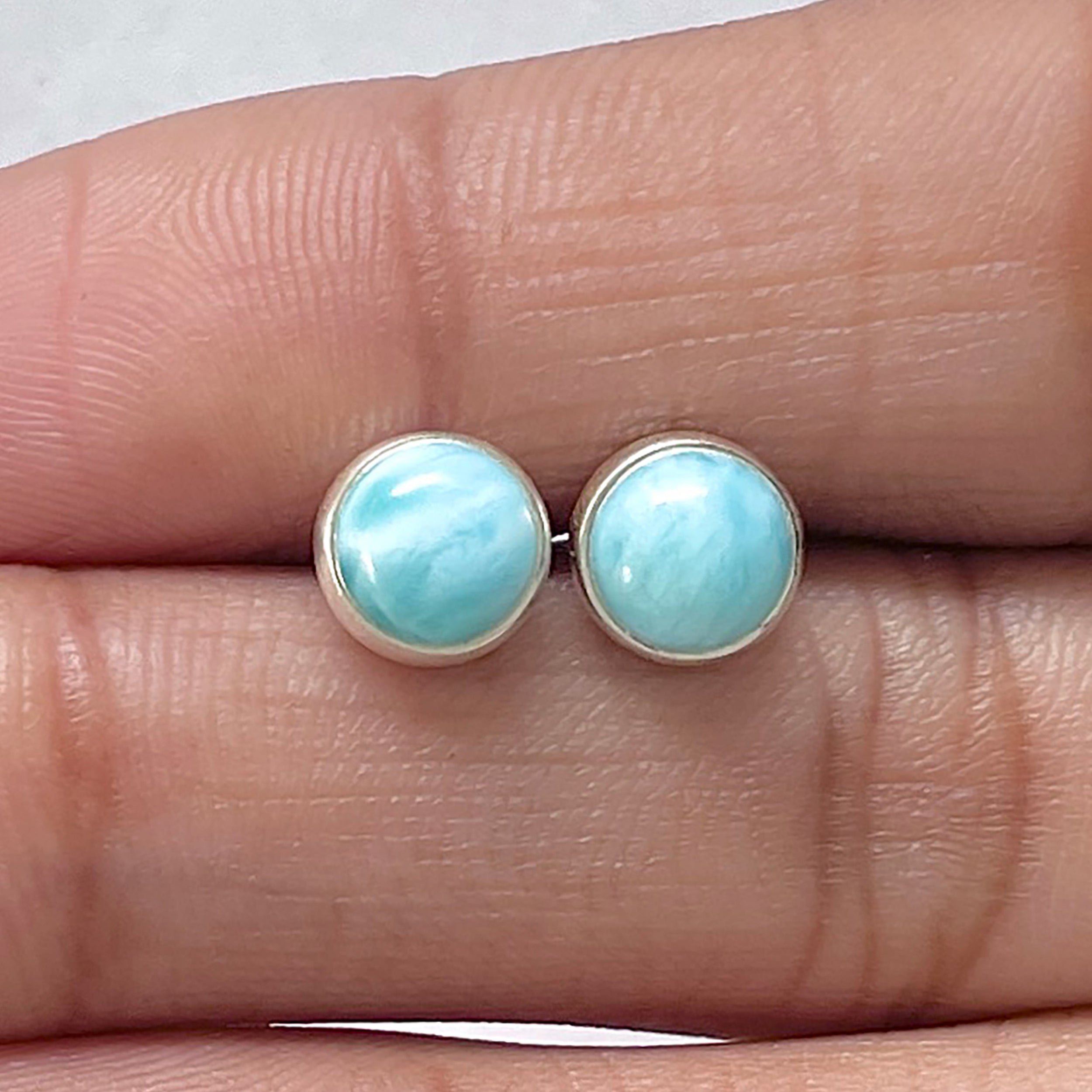 Larimar Stud Earring-(LAR-E-2698.)