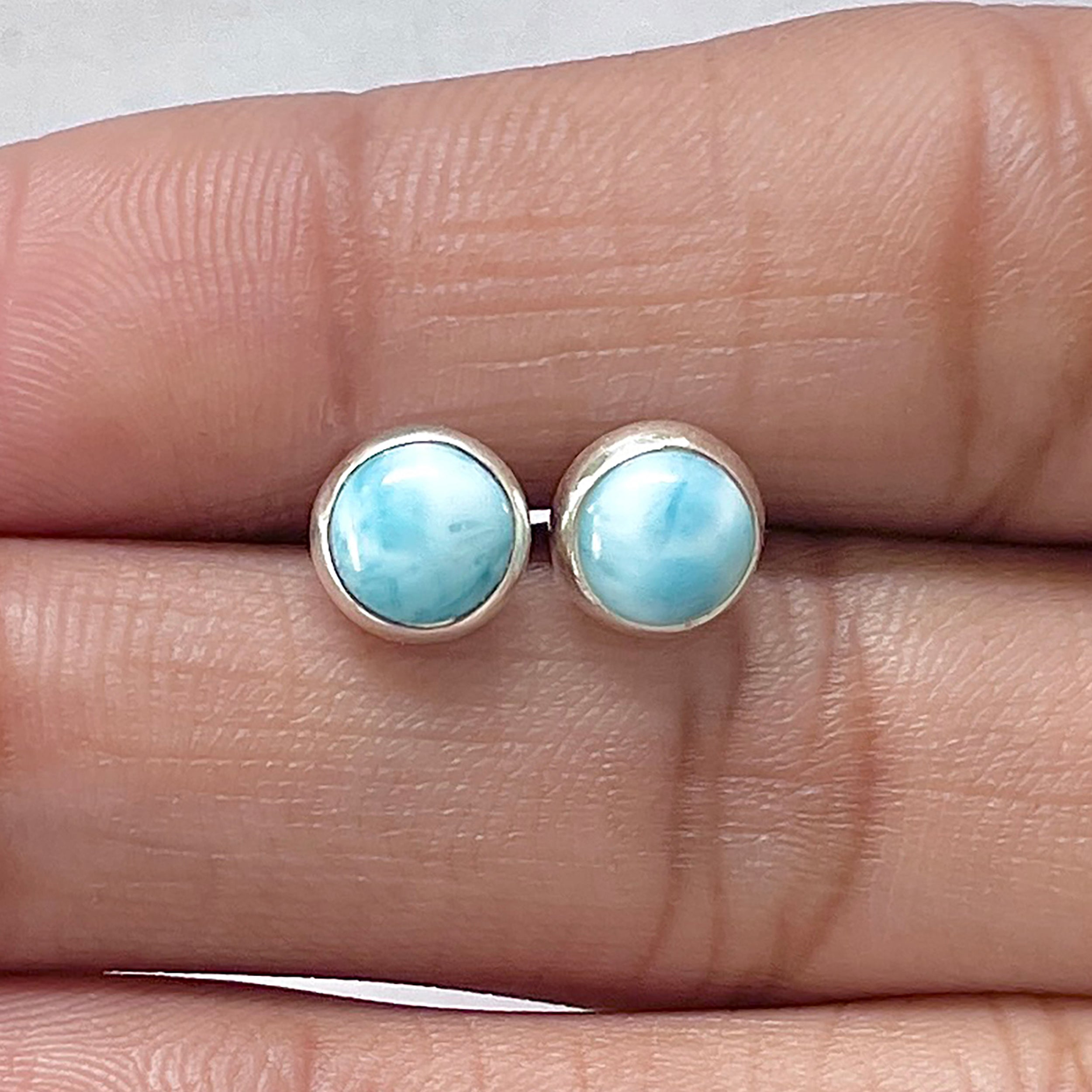 Larimar Stud Earring-(LAR-E-2699.)