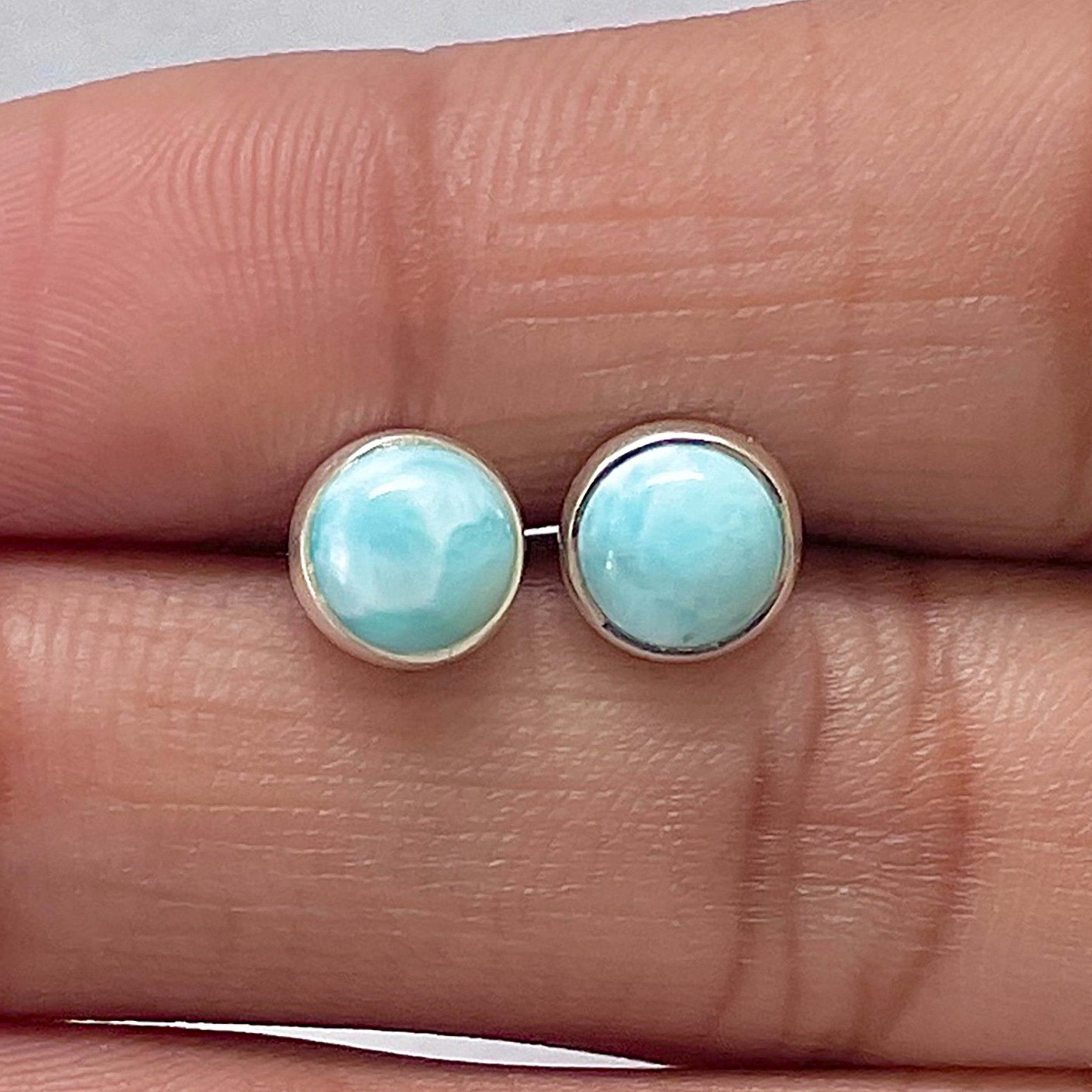 Larimar Stud Earring-(LAR-E-2700.)