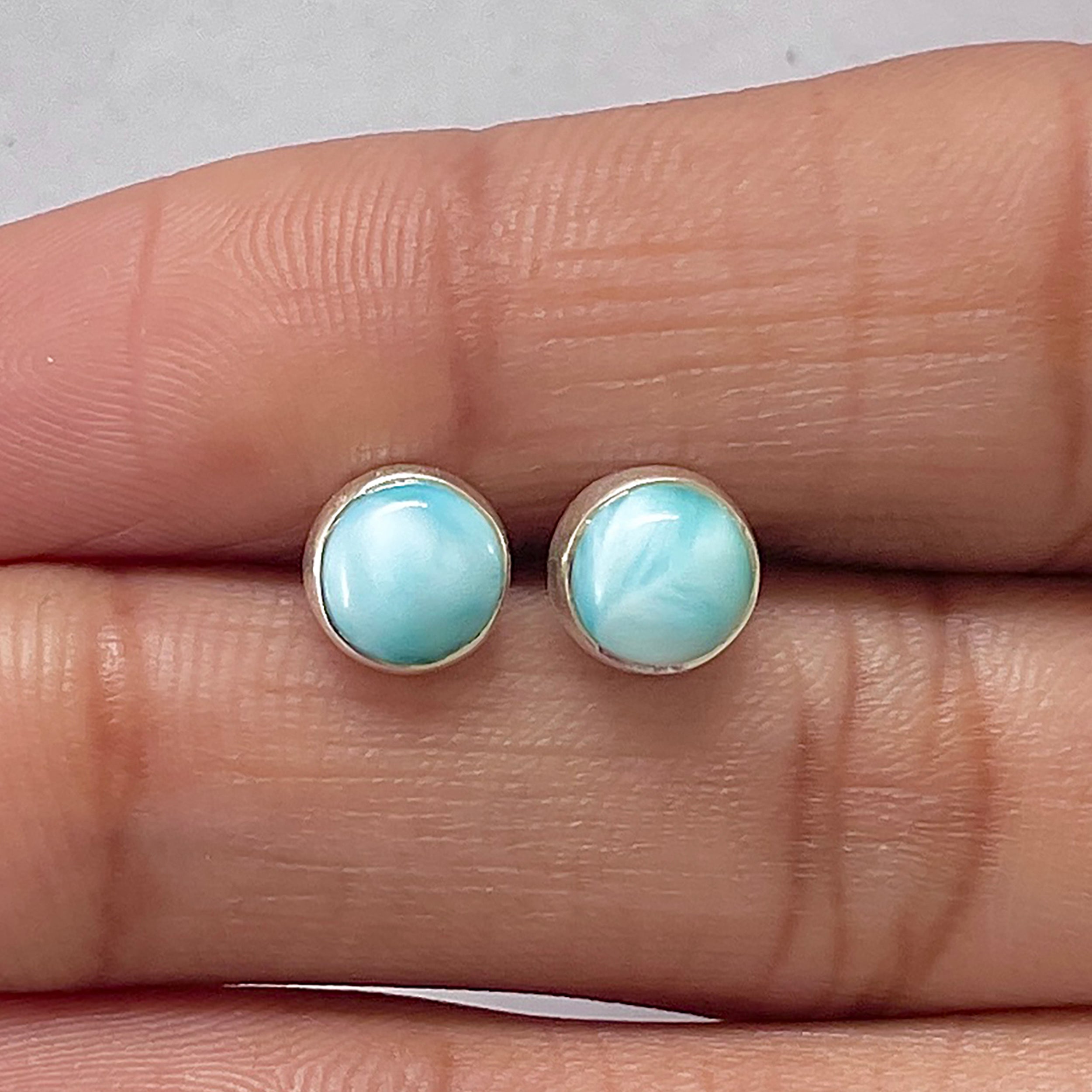 Larimar Stud Earring-(LAR-E-2701.)
